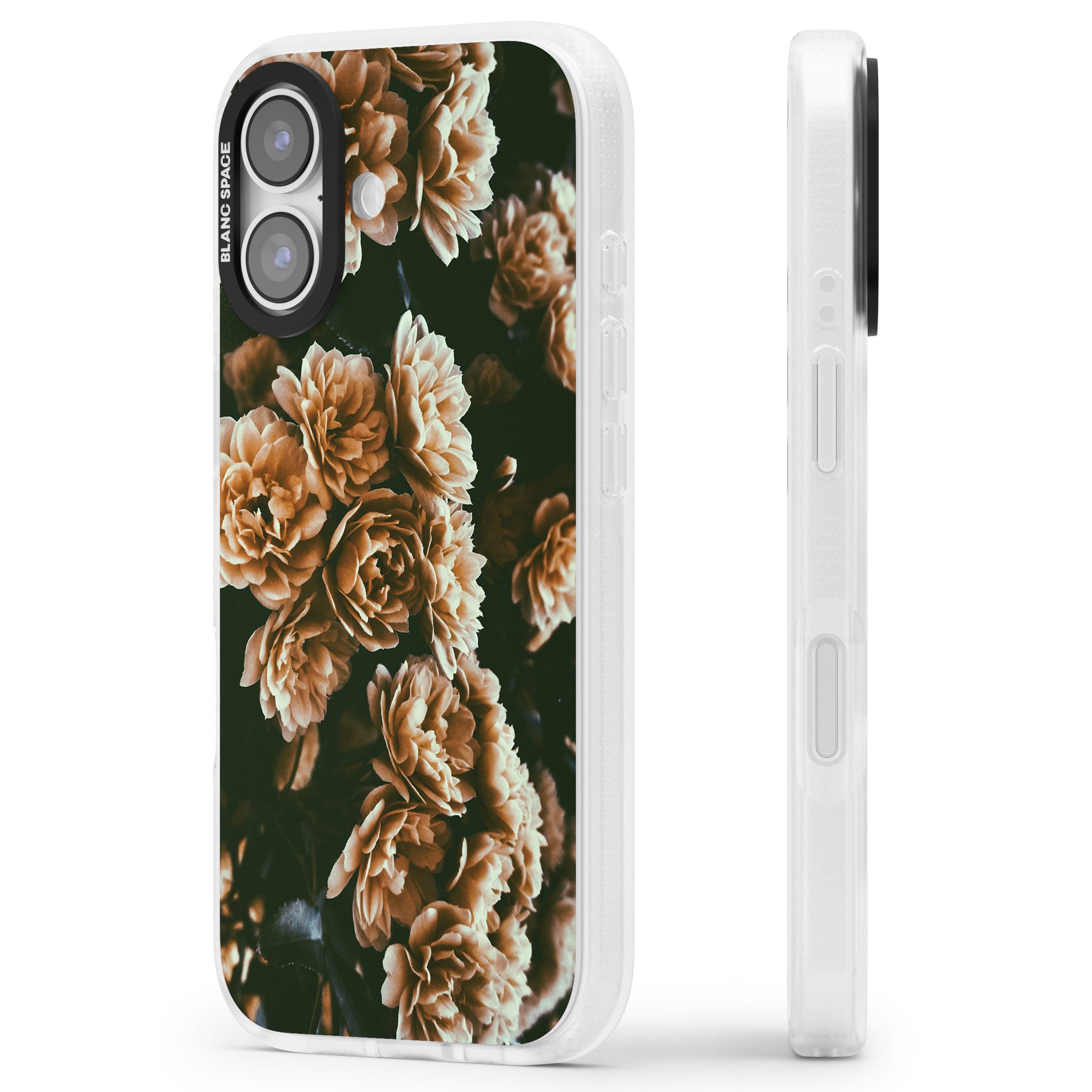 Moody Peony iPhone 17 Impact Air Clear Phone Case Side Profile