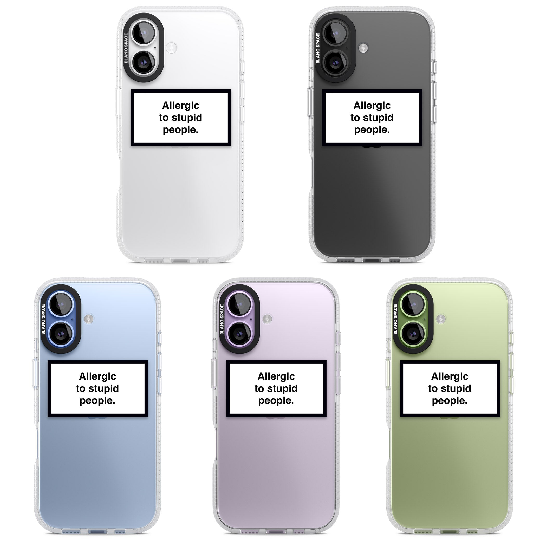 Allergic To Stupid People iPhone 17 Impact Air Clear Phone Case APT Impact Protection