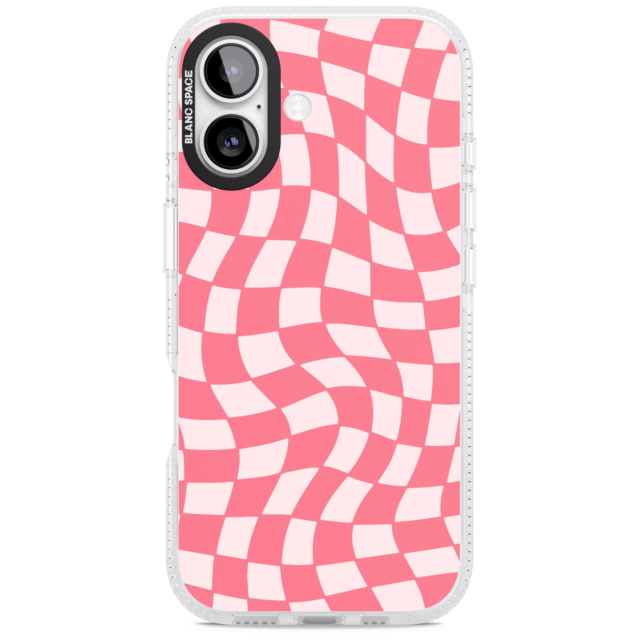 Pink Wavy Checked Pattern iPhone 17 Impact Air Clear Phone Case