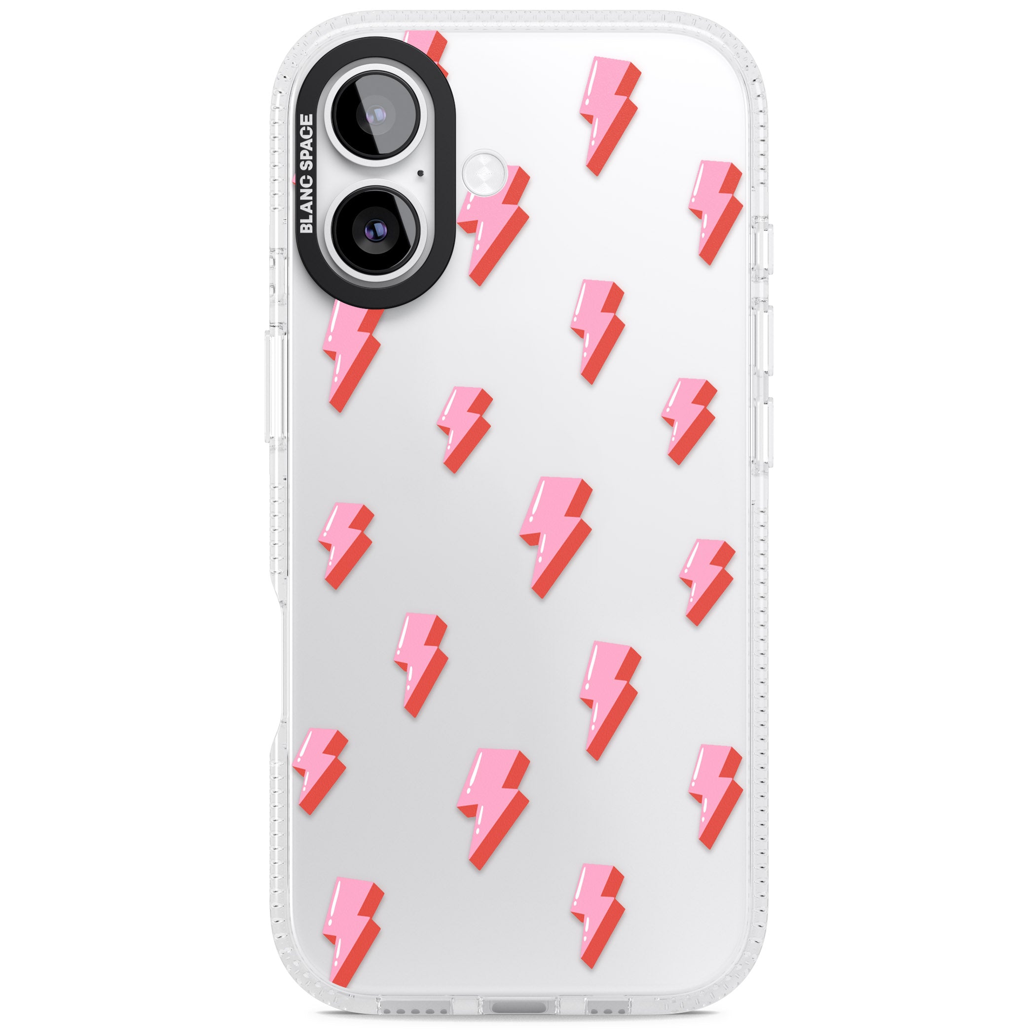 Pink Bolt Pattern iPhone 17 Impact Air Clear Phone Case