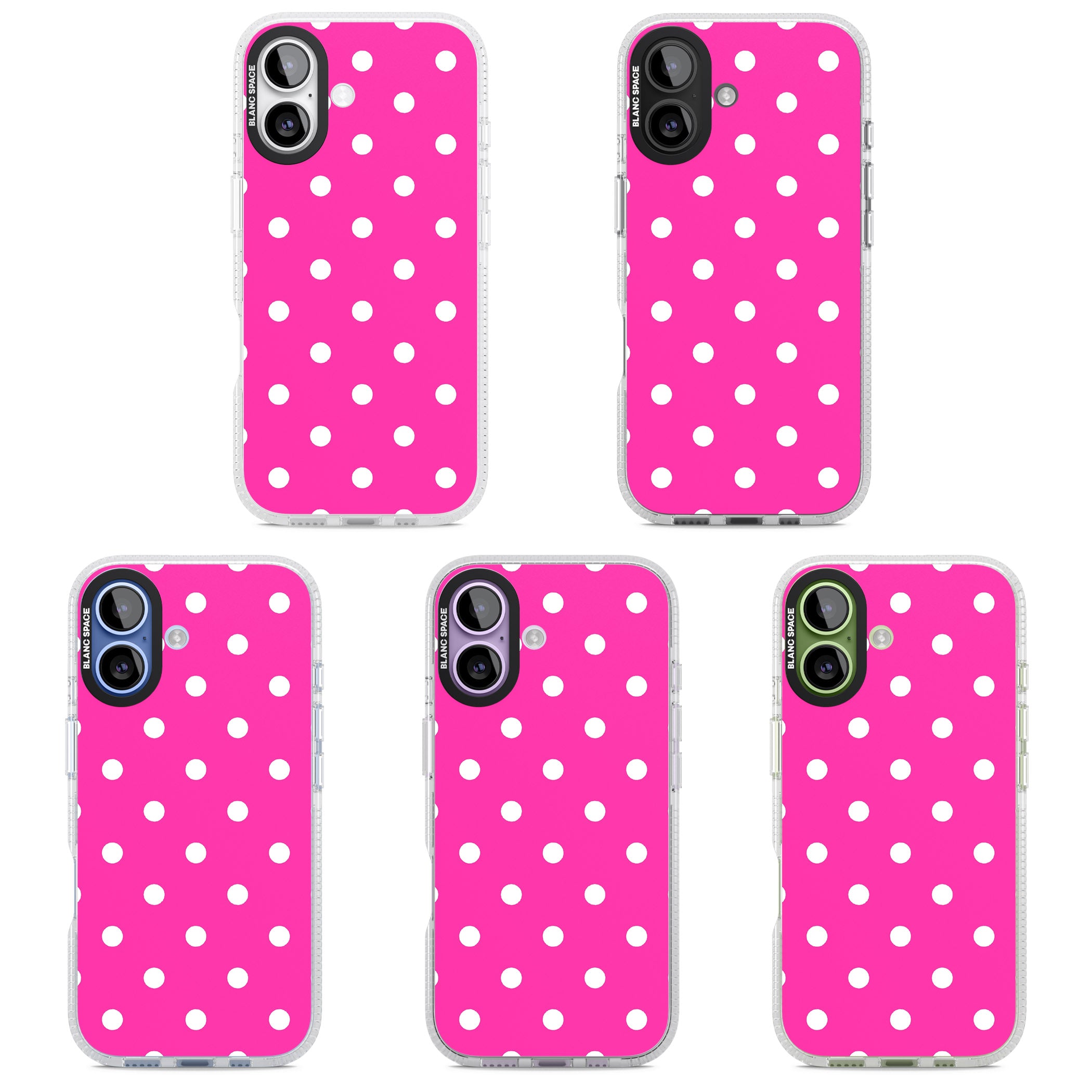 Pink Polka Dot iPhone 17 Impact Air Clear Phone Case APT Impact Protection