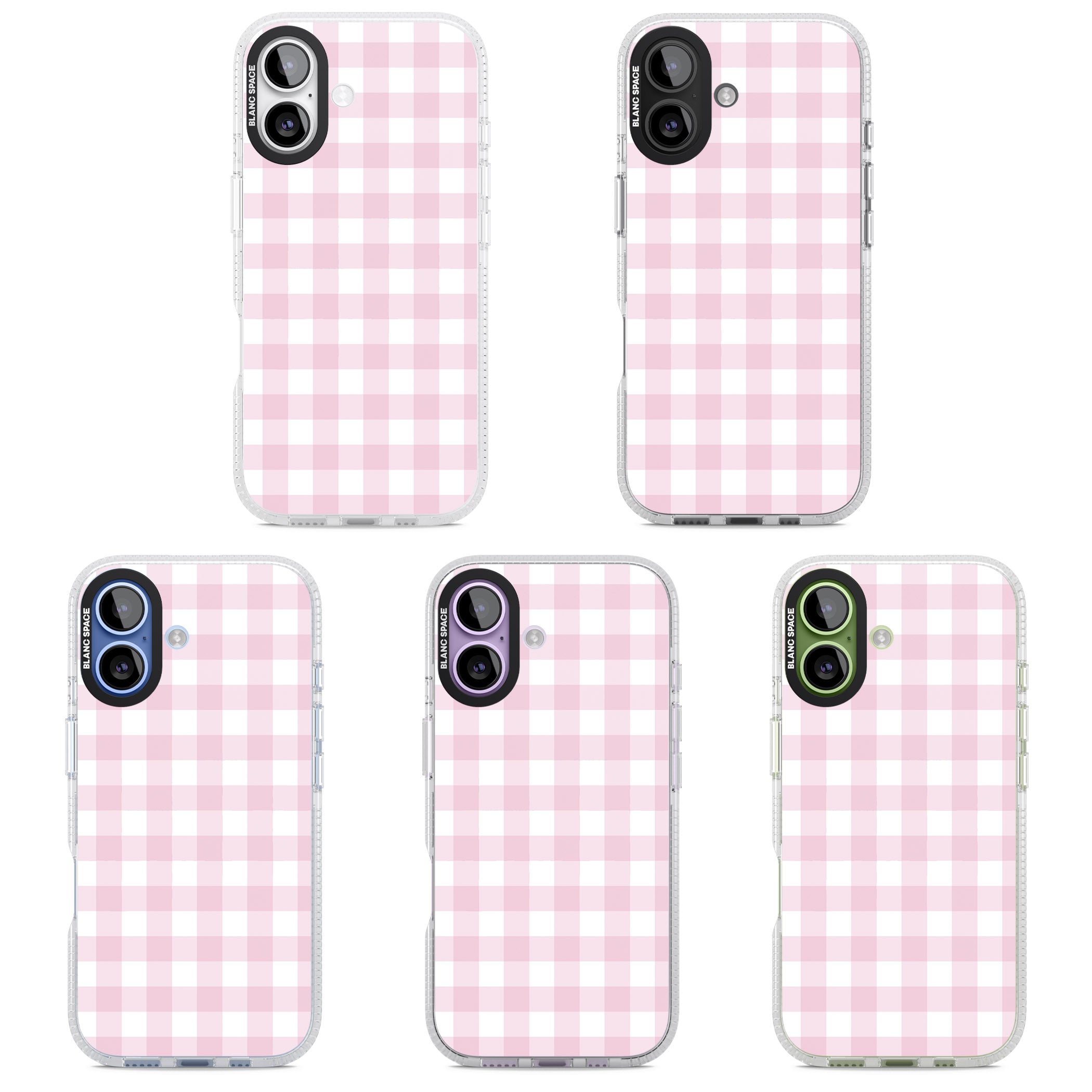Pink Gingham Pattern iPhone 17 Impact Air Clear Phone Case APT Impact Protection