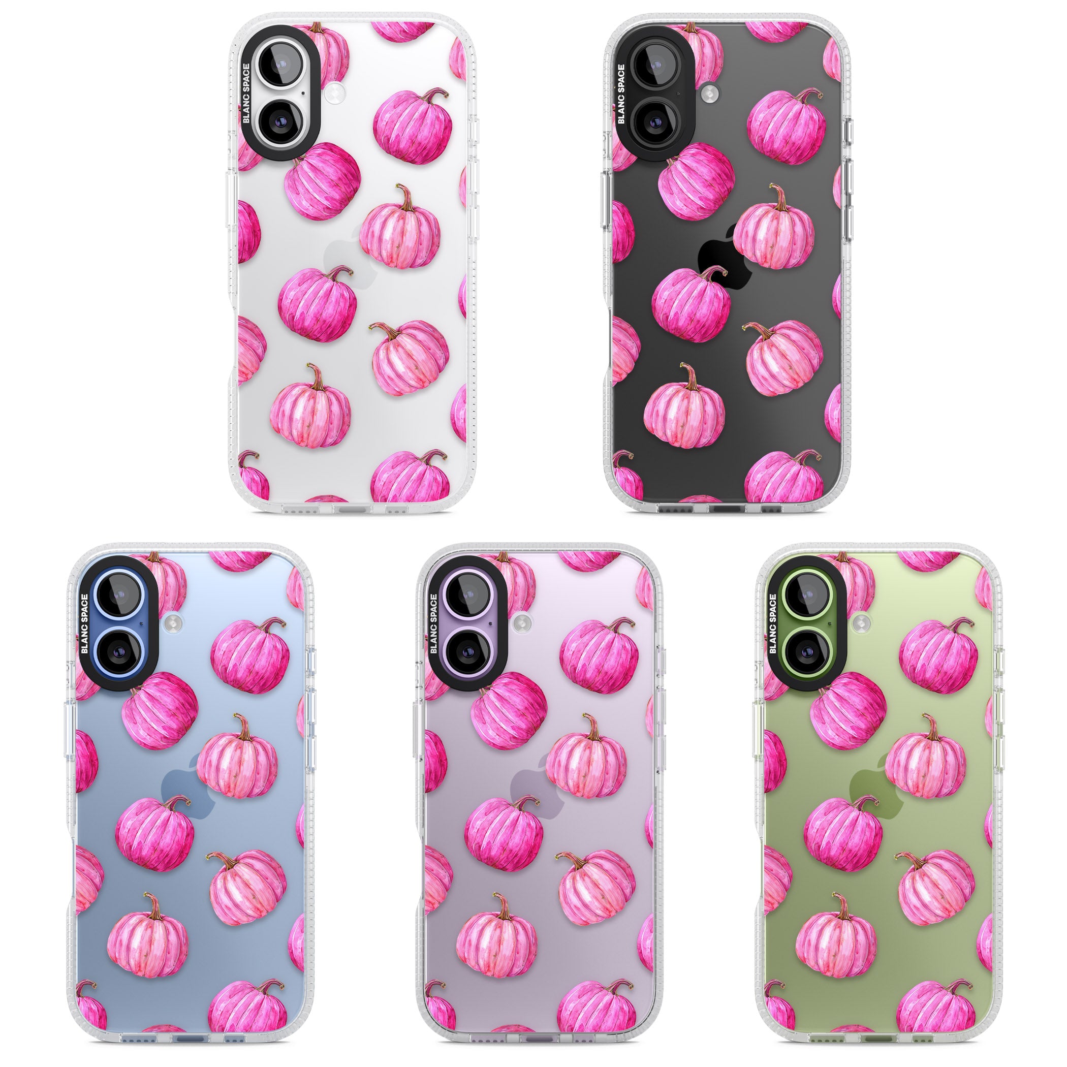 Pink Pumpkins iPhone 17 Impact Air Clear Phone Case APT Impact Protection