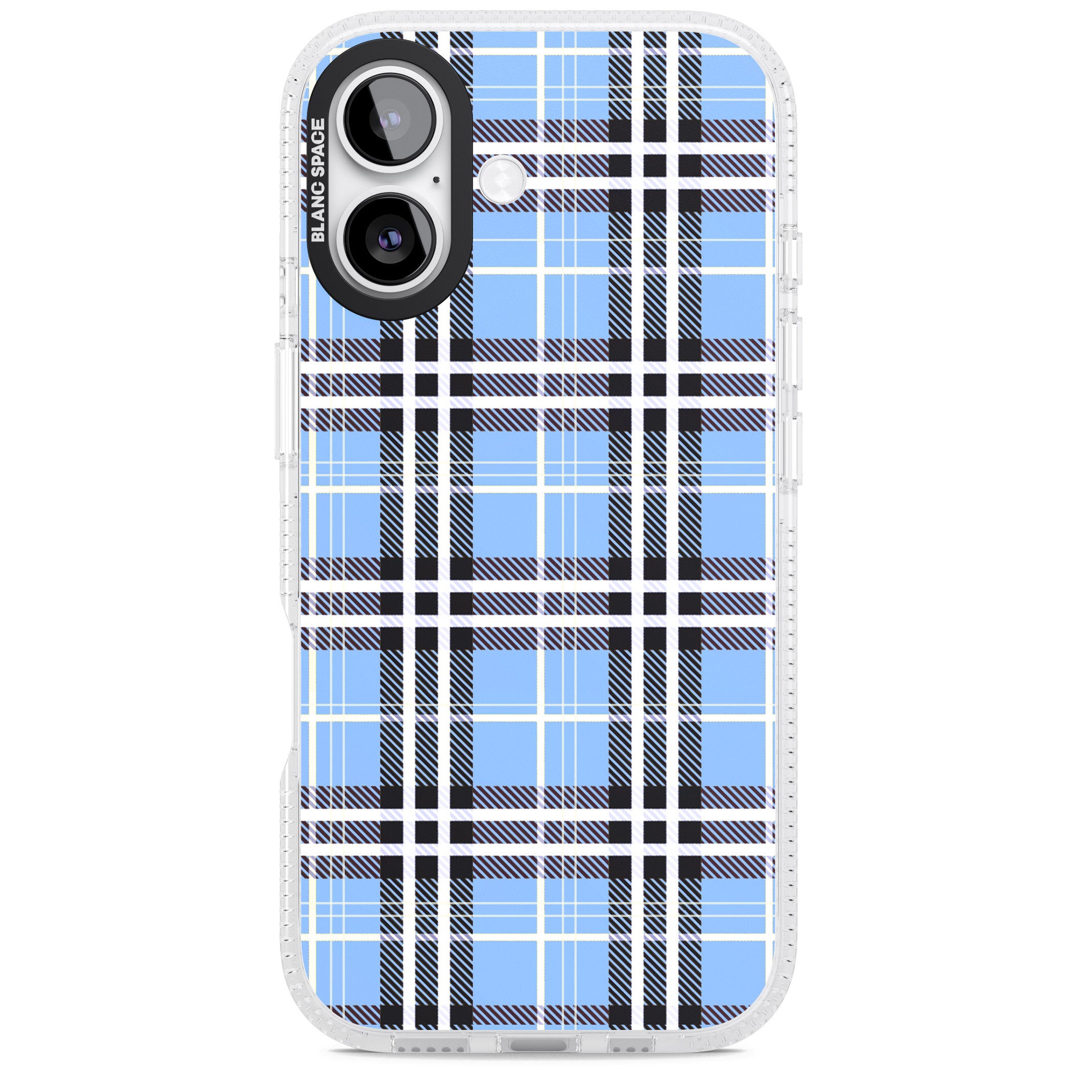 Blue Plaid iPhone 17 Impact Air Clear Phone Case