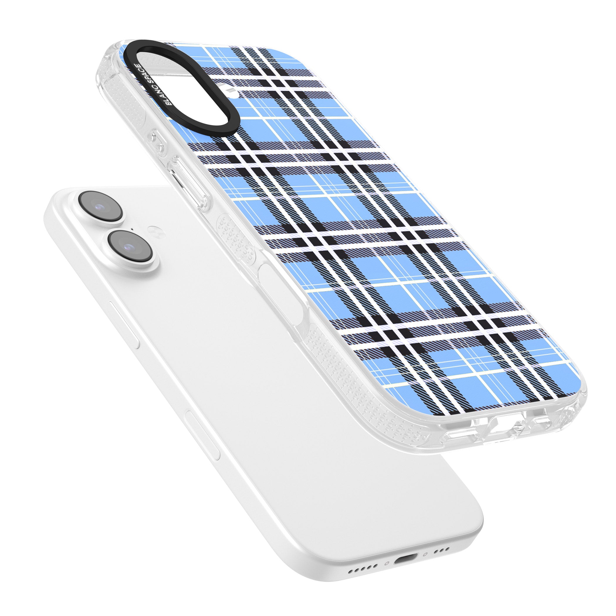 Blue Plaid iPhone 17 Impact Air Clear Phone Case Colours