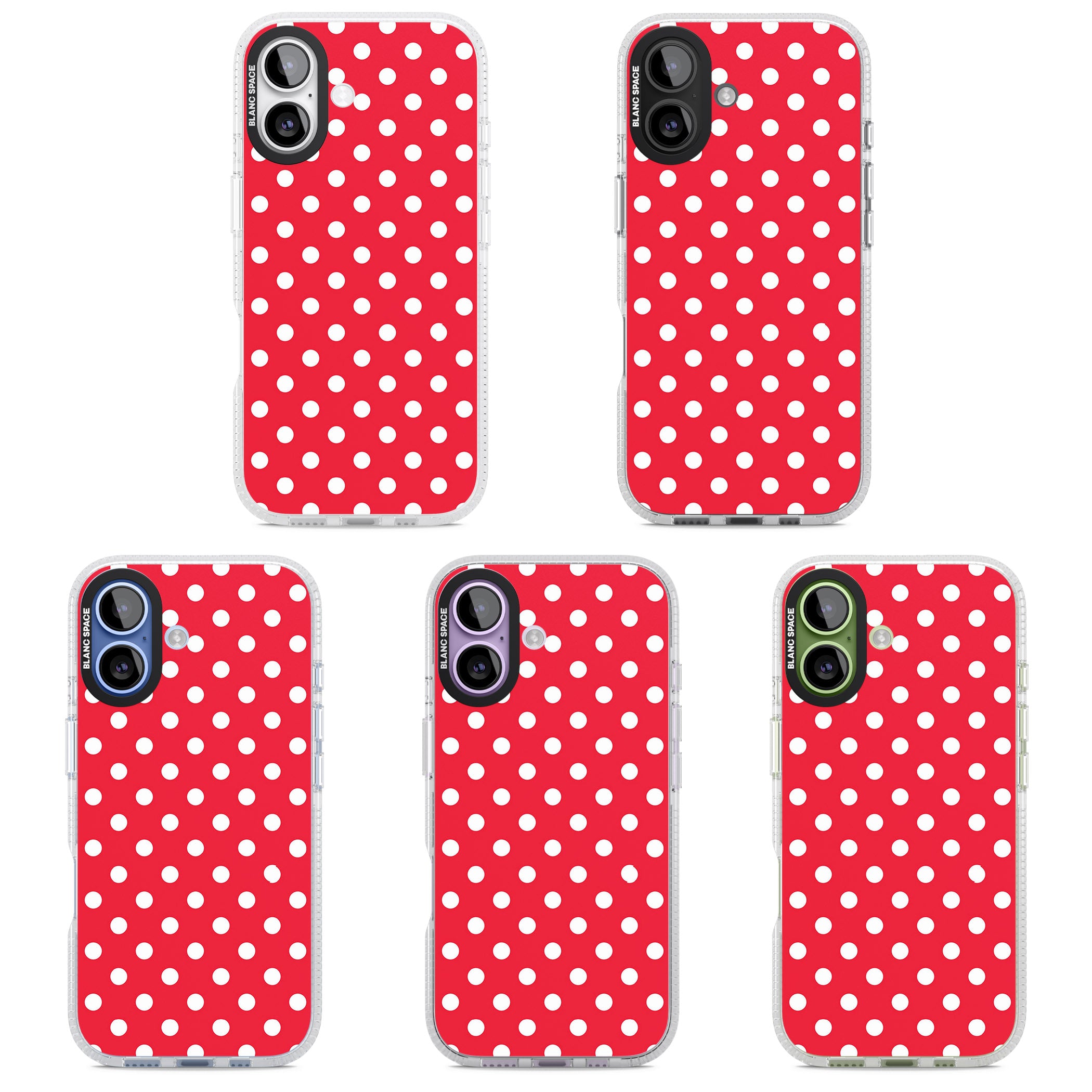 Designer Lava Red Polka Dot iPhone 17 Impact Air Clear Phone Case APT Impact Protection