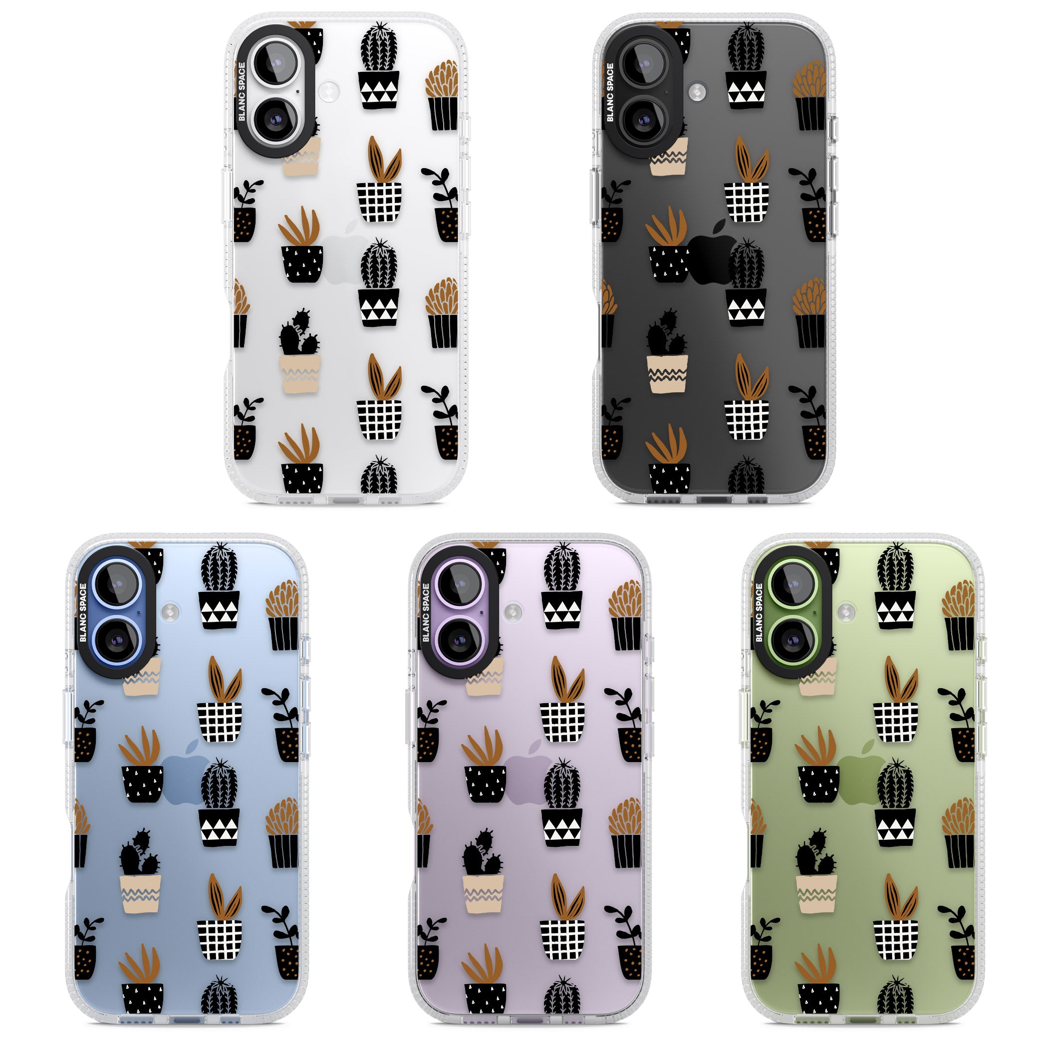 Large Mixed Plants Pattern Clear iPhone 17 Impact Air Clear Phone Case APT Impact Protection