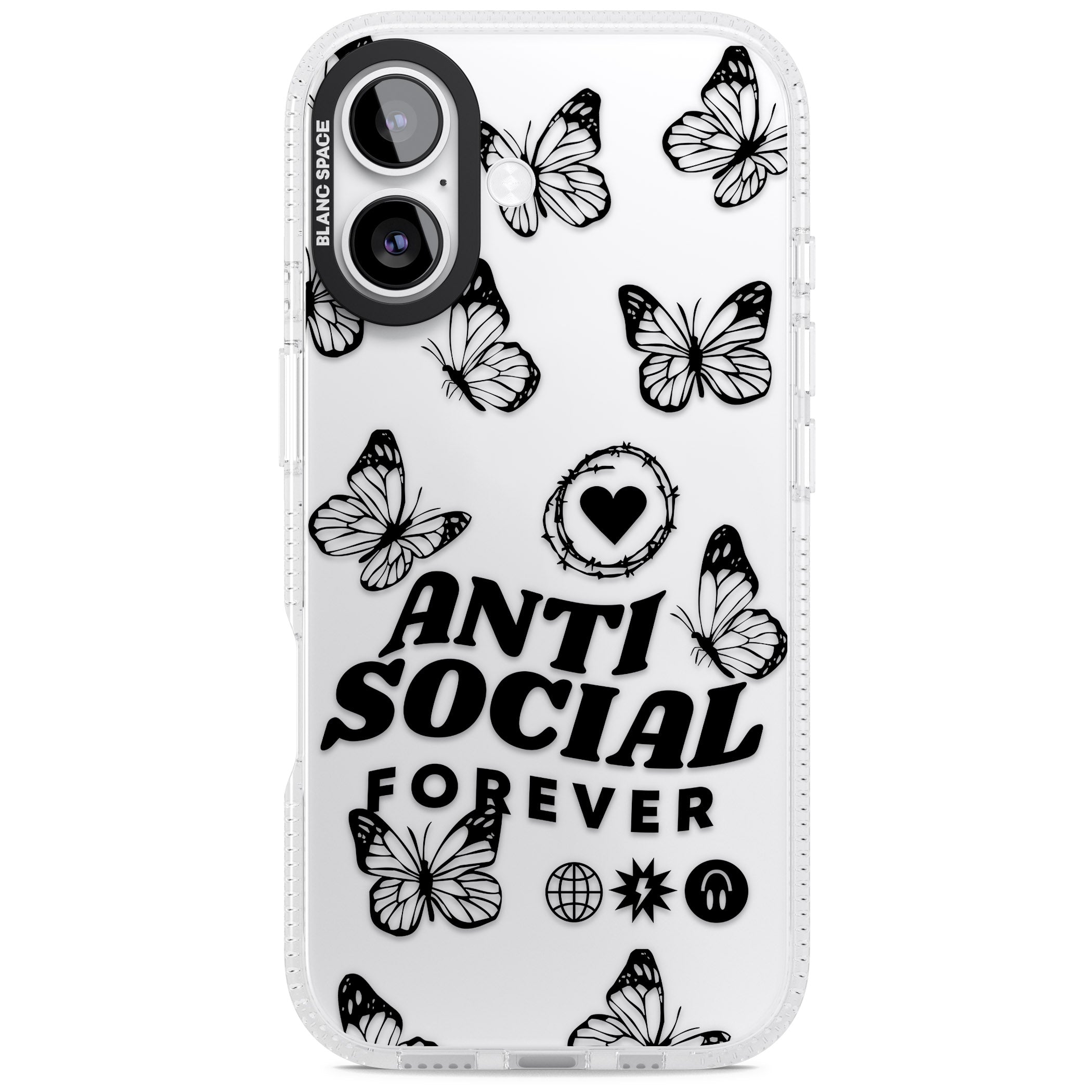 Anti Social Forever iPhone 17 Impact Air Clear Phone Case
