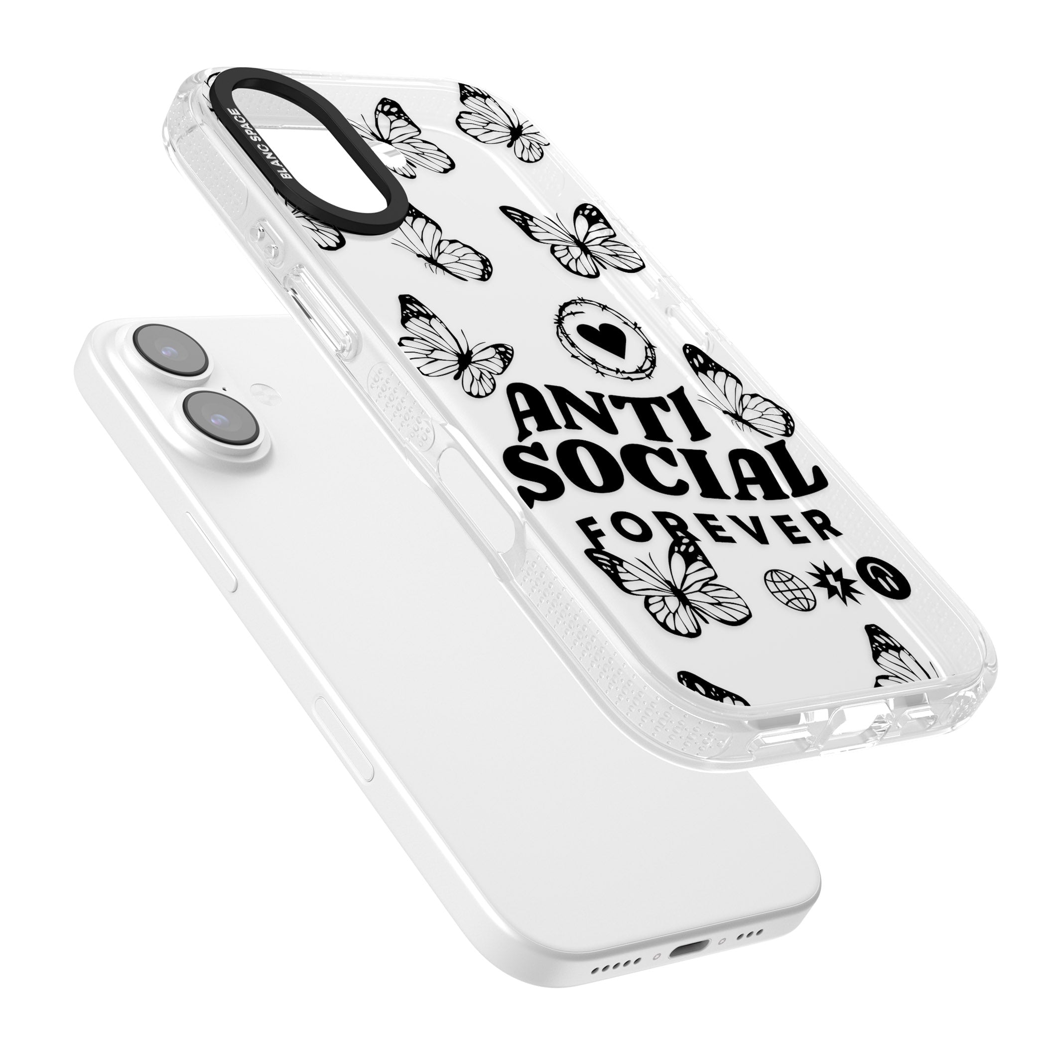 Anti Social Forever iPhone 17 Impact Air Clear Phone Case Colours