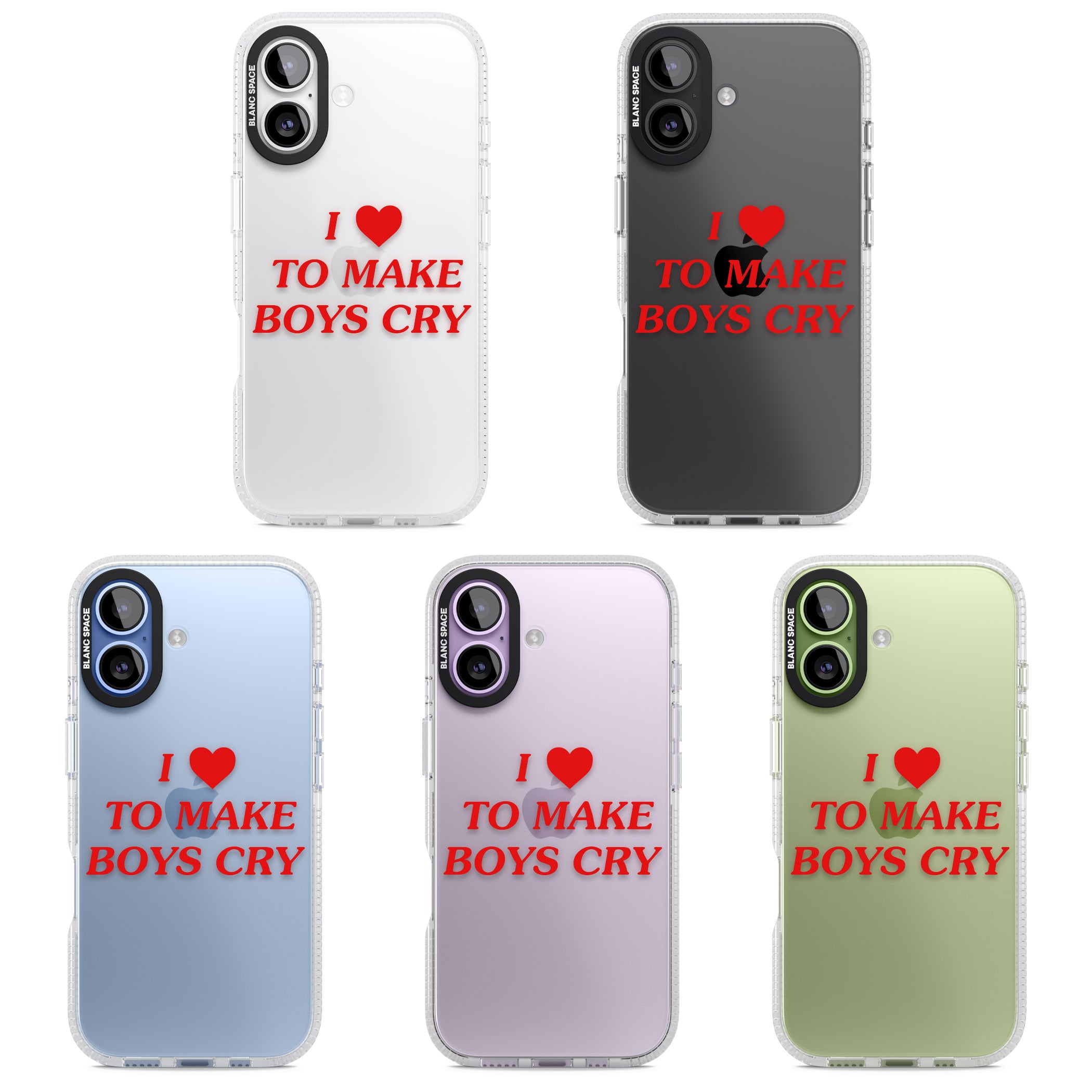 I Love To Make Boys Cry iPhone 17 Impact Air Clear Phone Case APT Impact Protection