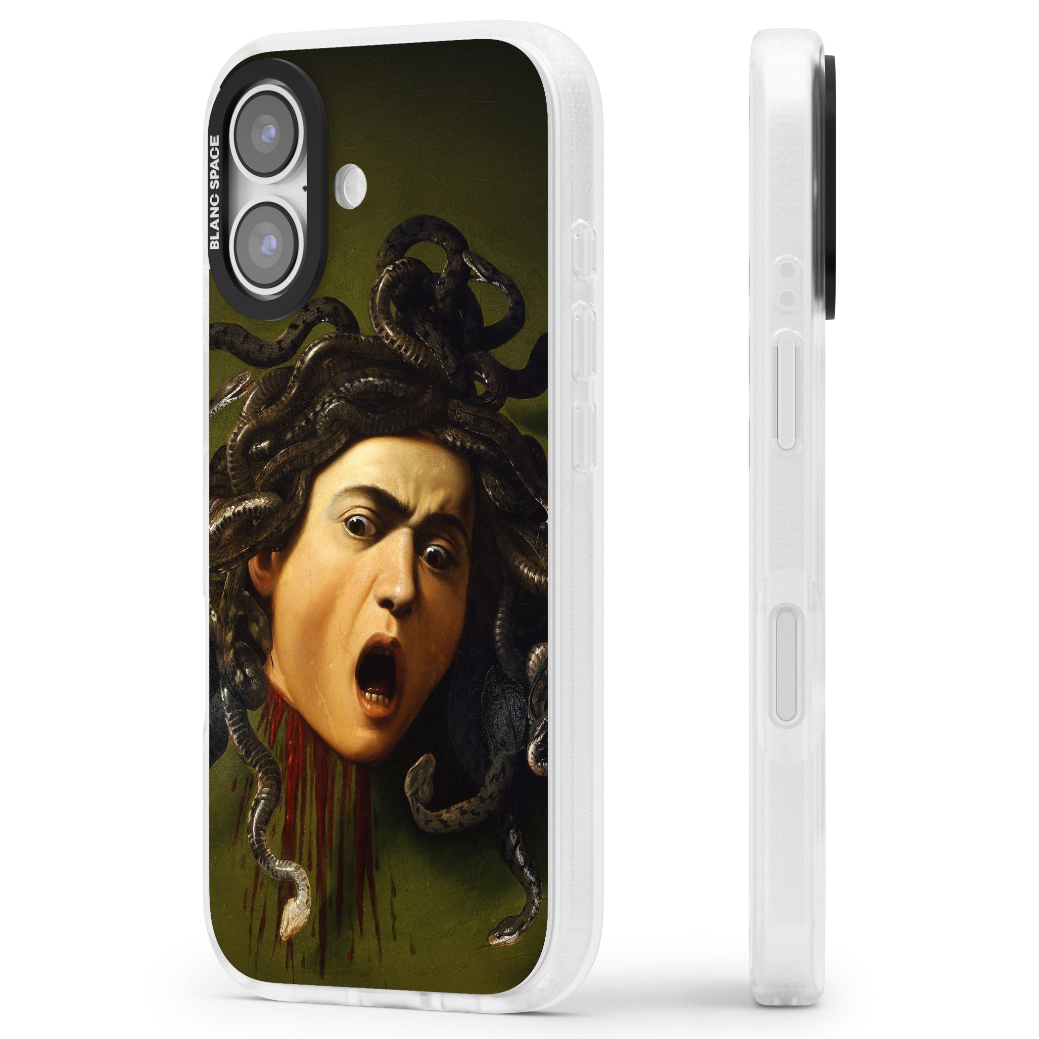 Head of Medusa iPhone 17 Impact Air Clear Phone Case Side Profile