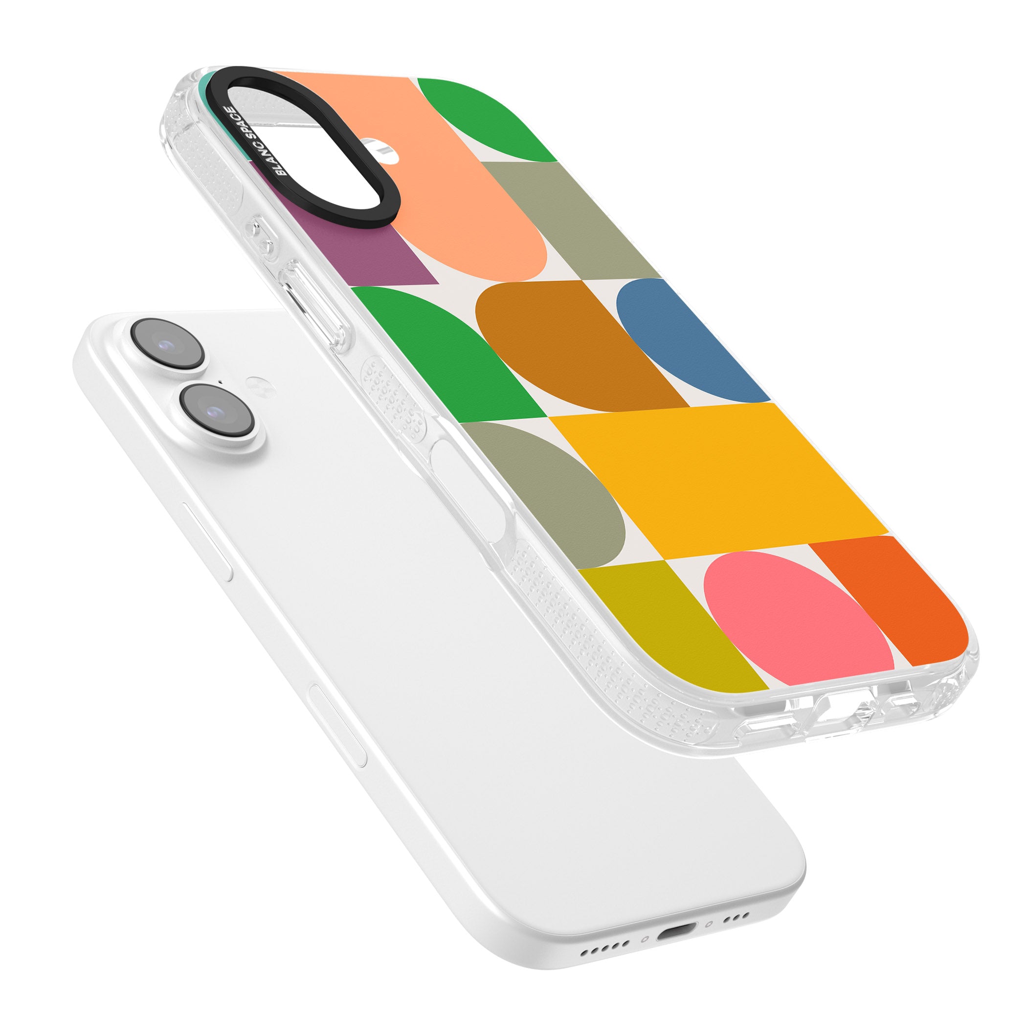 Retro Colorful Shapes iPhone 17 Impact Air Clear Phone Case Colours