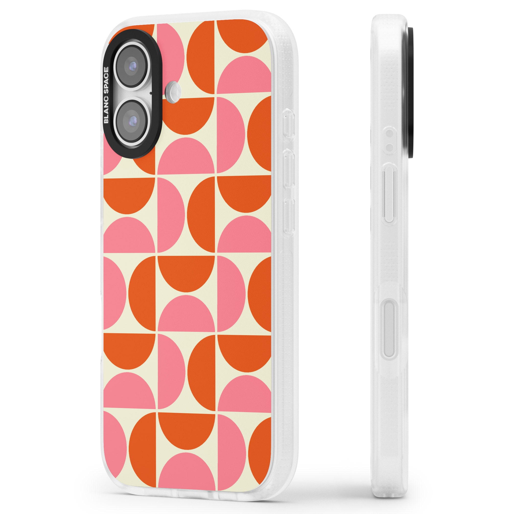 Retro Half Circle Pattern iPhone 17 Impact Air Clear Phone Case Side Profile