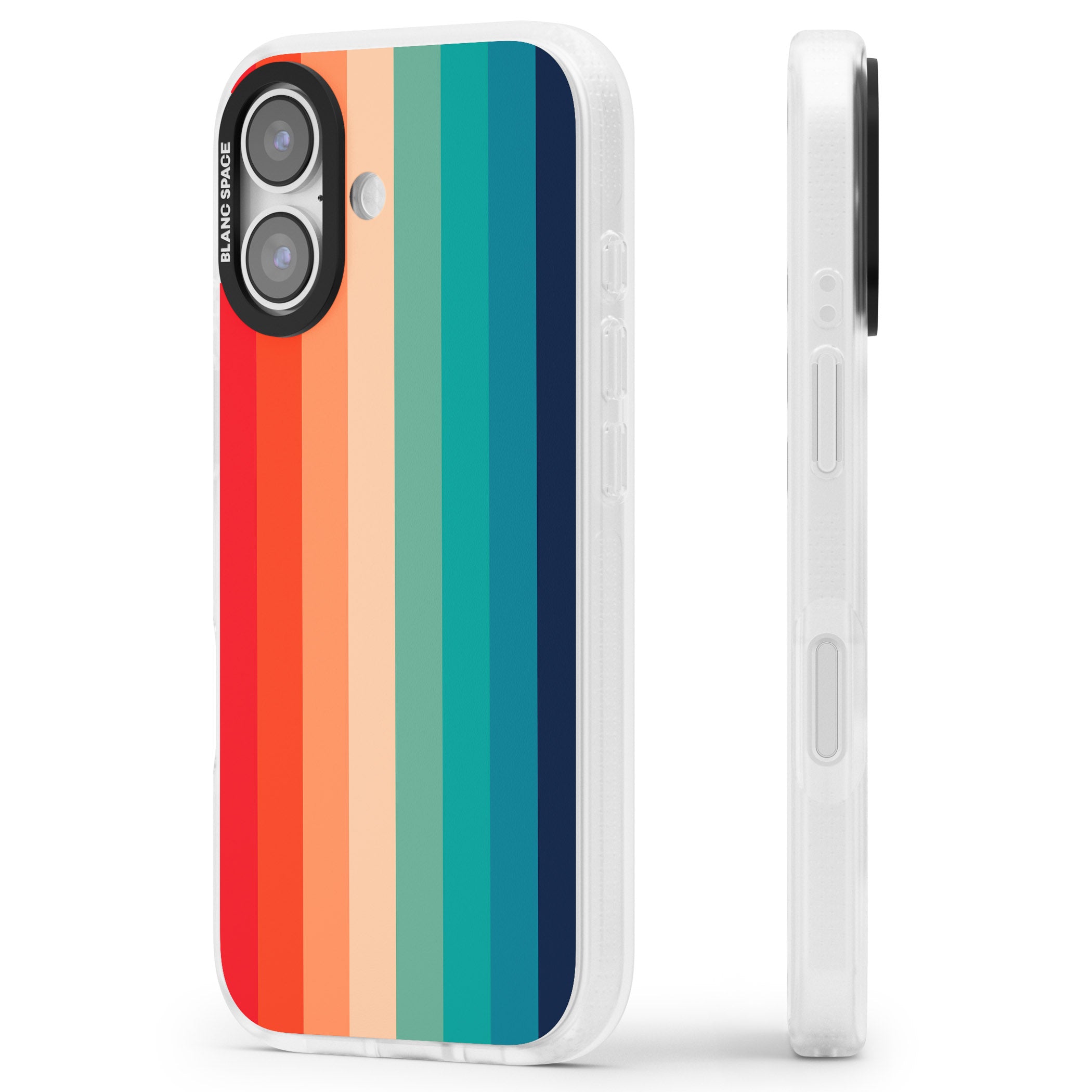 Retro 70'S Colour Palette iPhone 17 Impact Air Clear Phone Case Side Profile