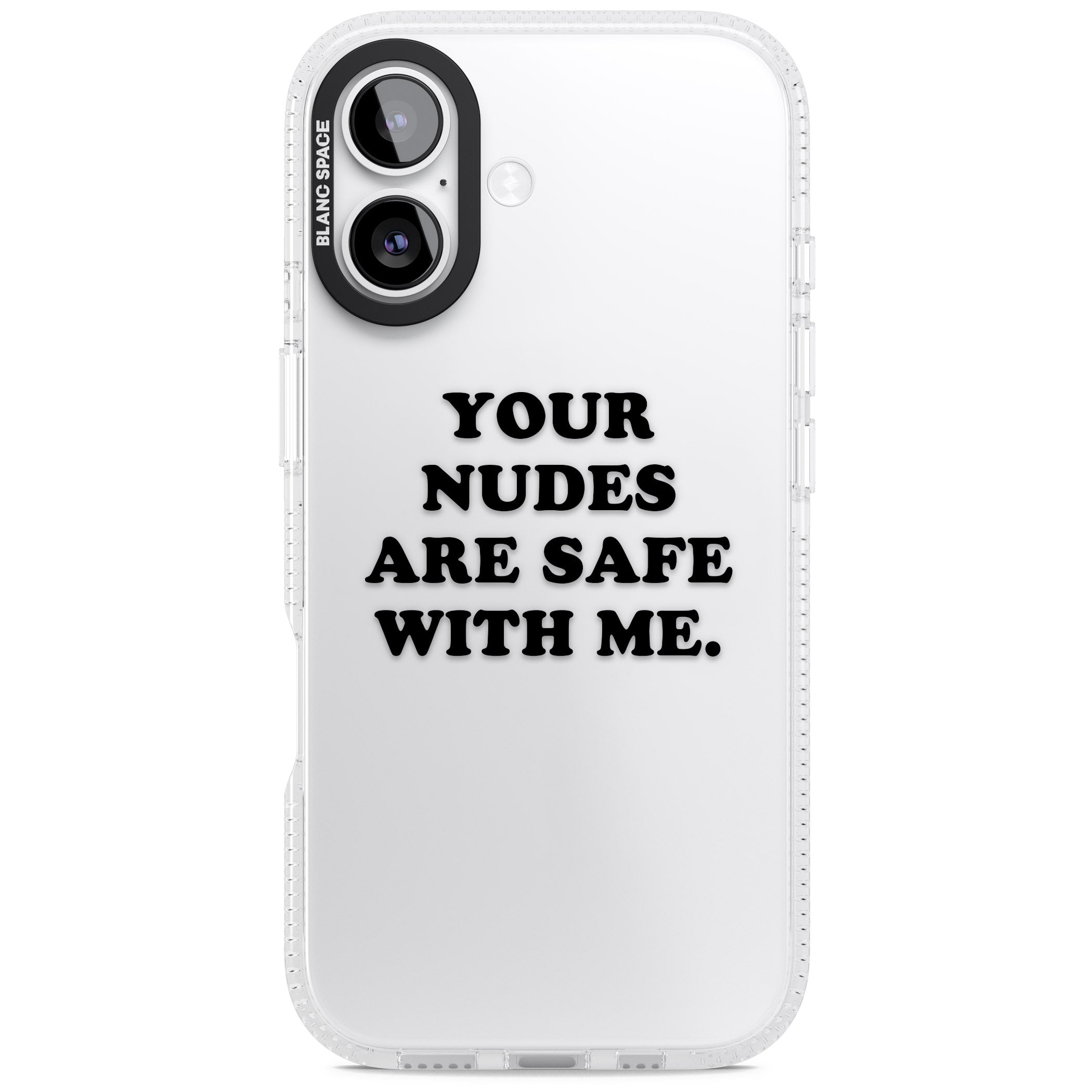 Your Nudes Are Safe Black iPhone 17 Impact Air Clear Phone Case
