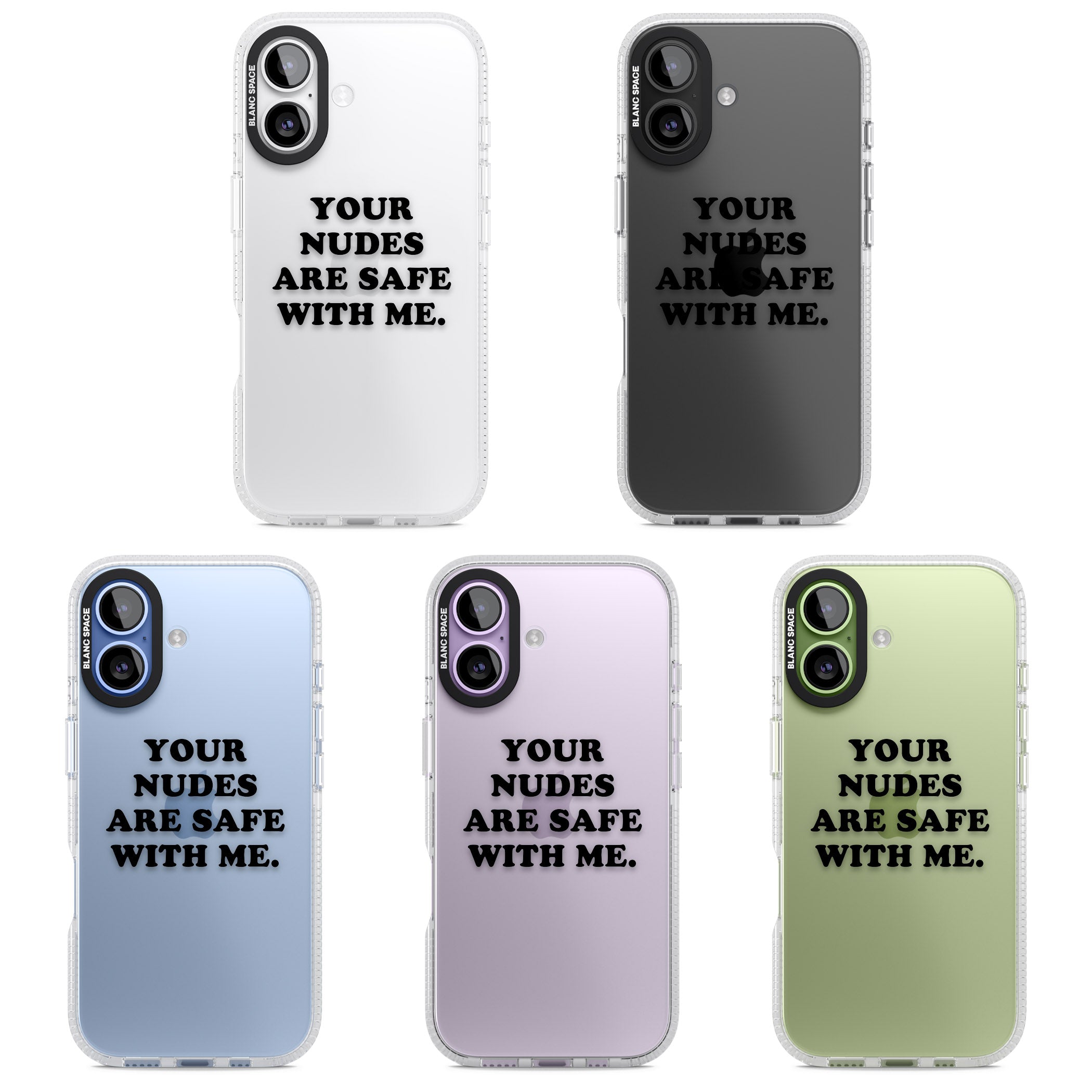 Your Nudes Are Safe Black iPhone 17 Impact Air Clear Phone Case APT Impact Protection