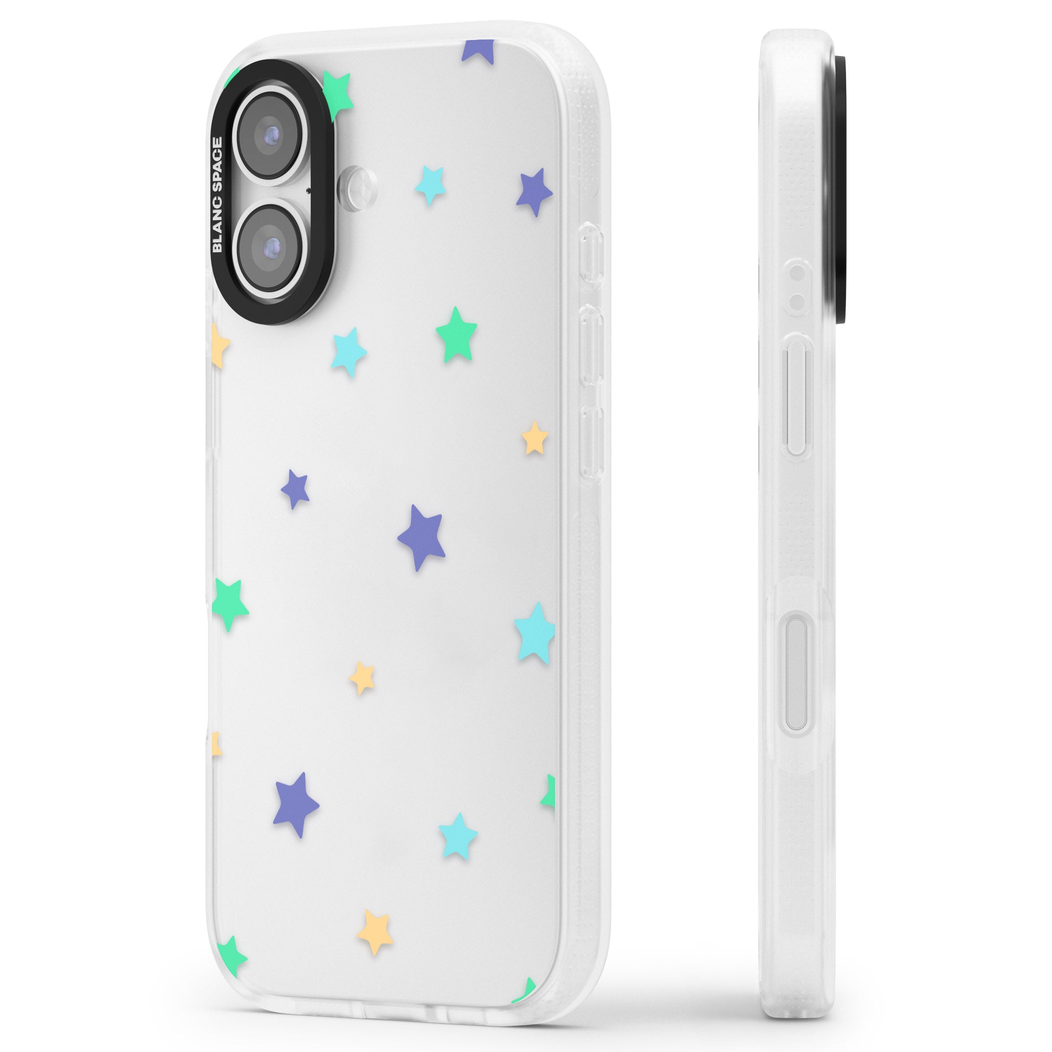 Pastel Star Pattern iPhone 17 Impact Air Clear Phone Case Side Profile
