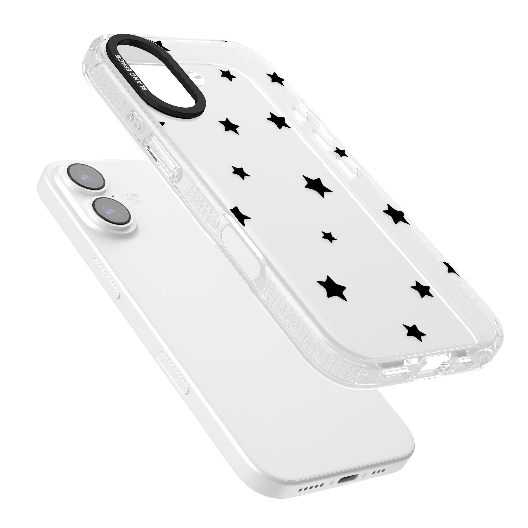 Starry Night Black Stars iPhone 17 Impact Air Clear Phone Case Colours