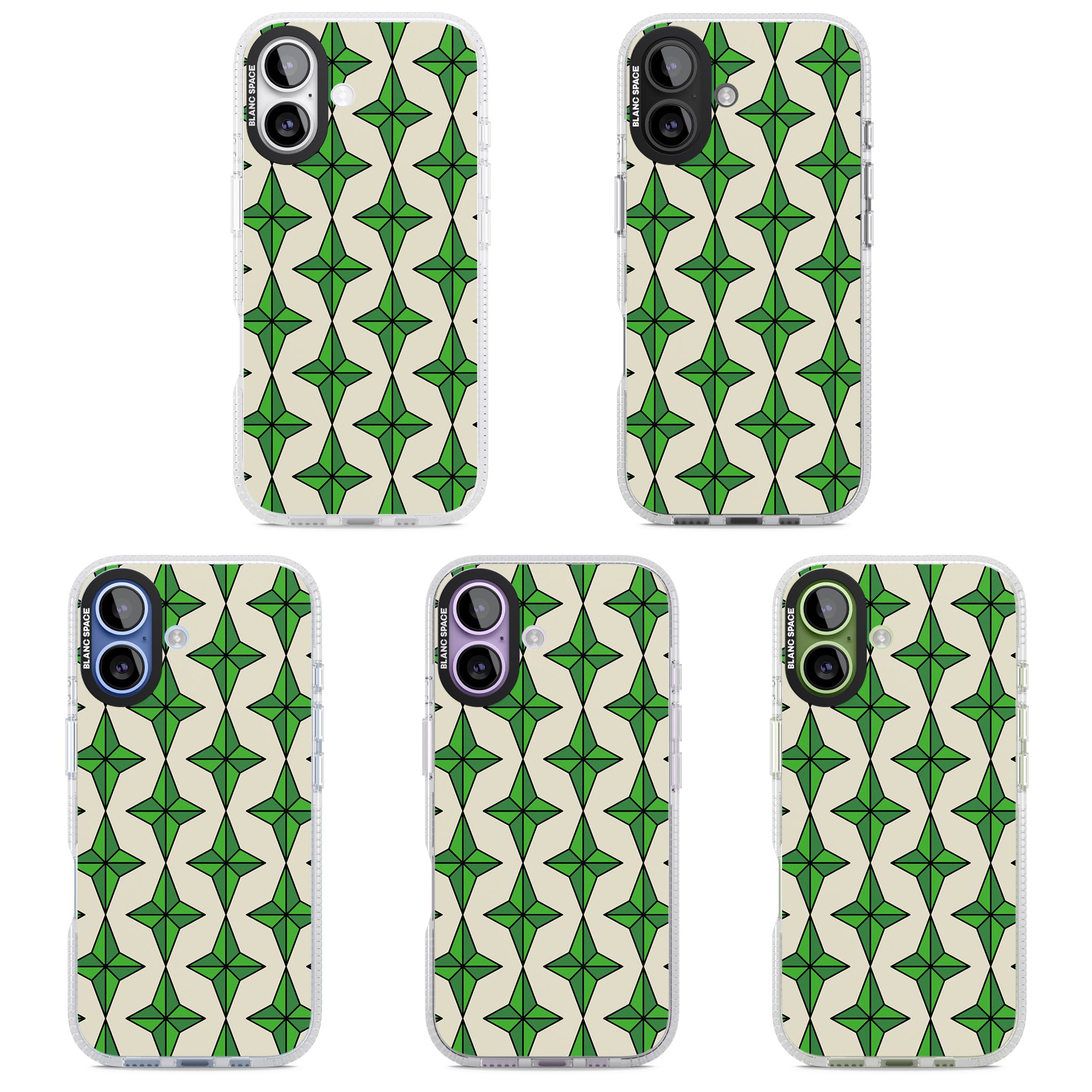 Emerald Stars Pattern iPhone 17 Impact Air Clear Phone Case APT Impact Protection