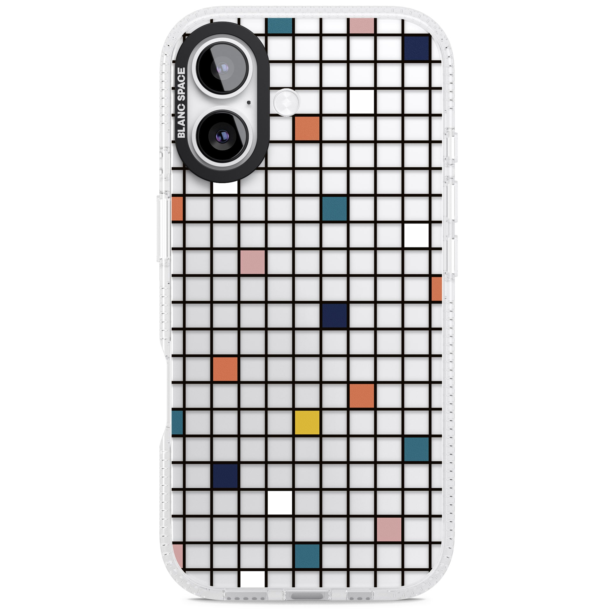 Earthtone Clear Geometric Grid iPhone 17 Impact Air Clear Phone Case