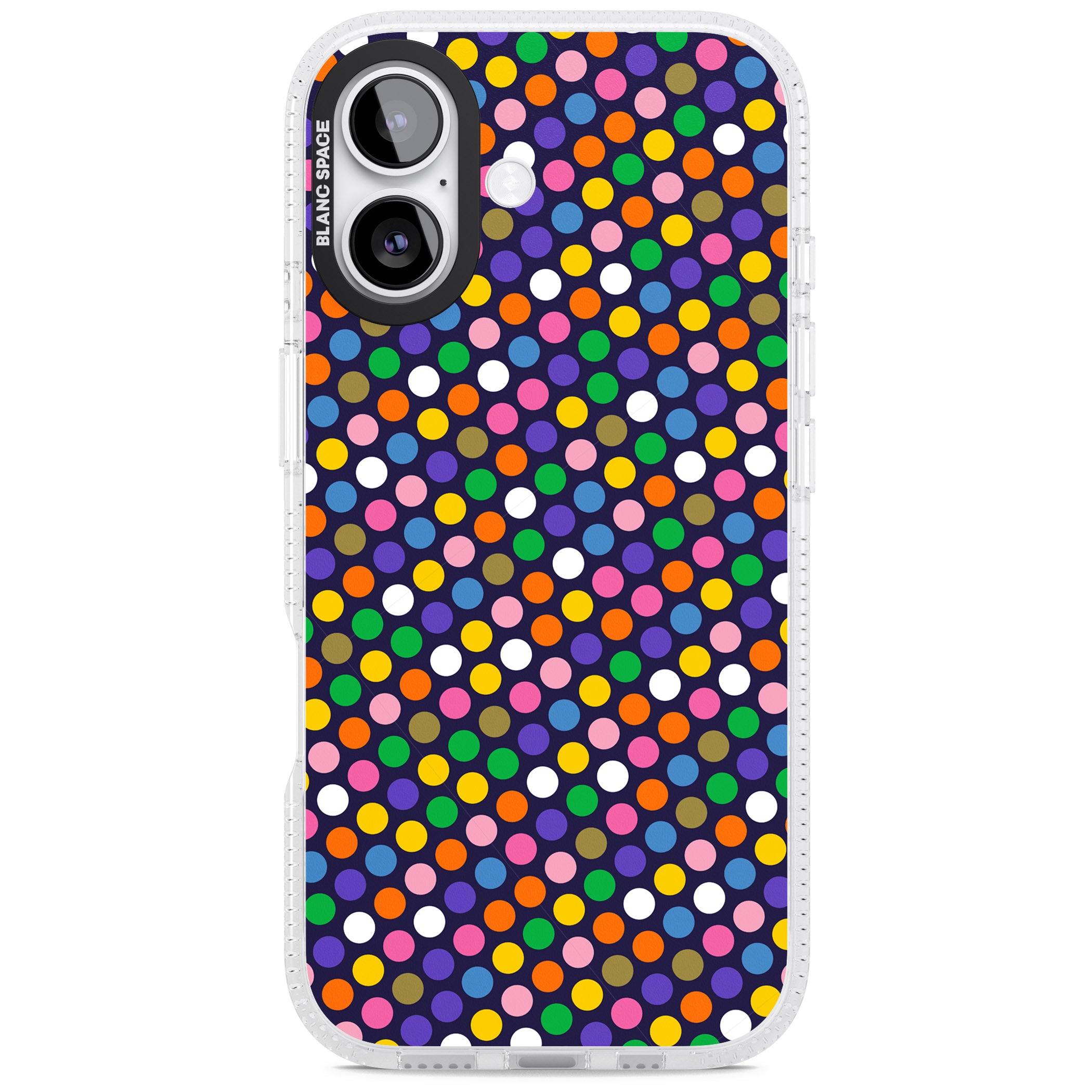 Multicolour Polka Dot Fiesta (Purple) iPhone 17 Impact Air Clear Phone Case