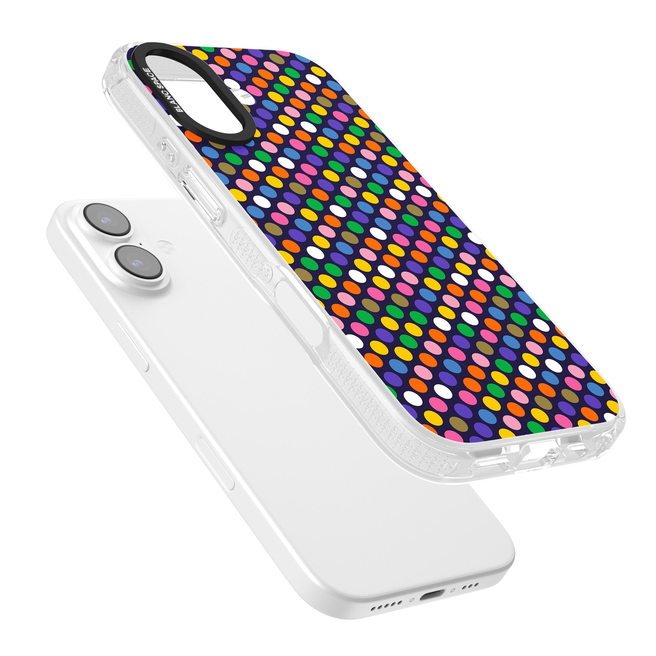 Multicolour Polka Dot Fiesta (Purple) iPhone 17 Impact Air Clear Phone Case Colours