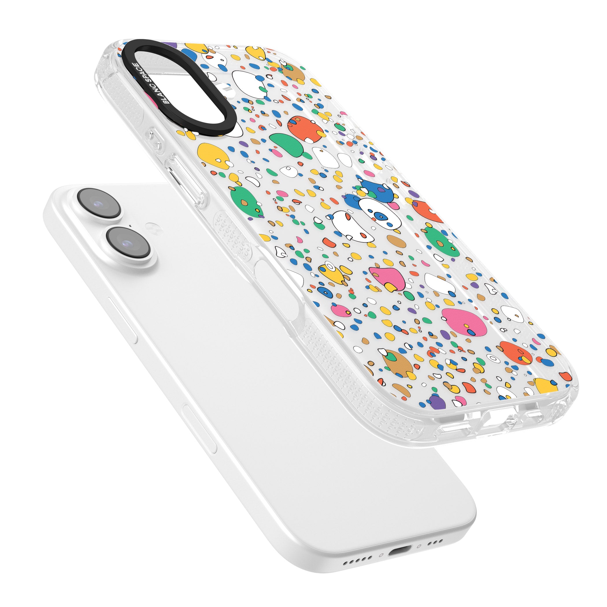 Colourful Confetti Pebbles iPhone 17 Impact Air Clear Phone Case Colours
