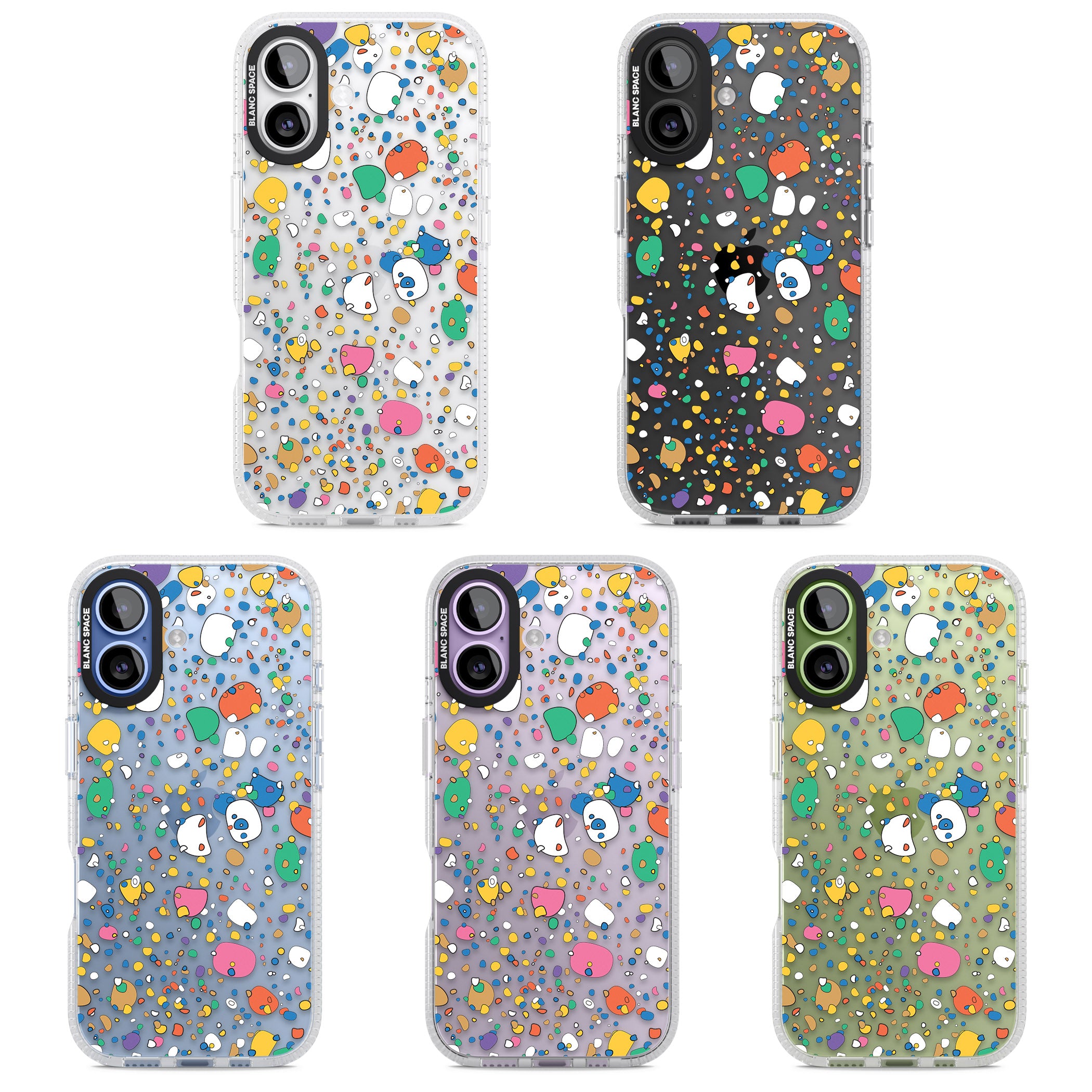 Colourful Confetti Pebbles iPhone 17 Impact Air Clear Phone Case APT Impact Protection