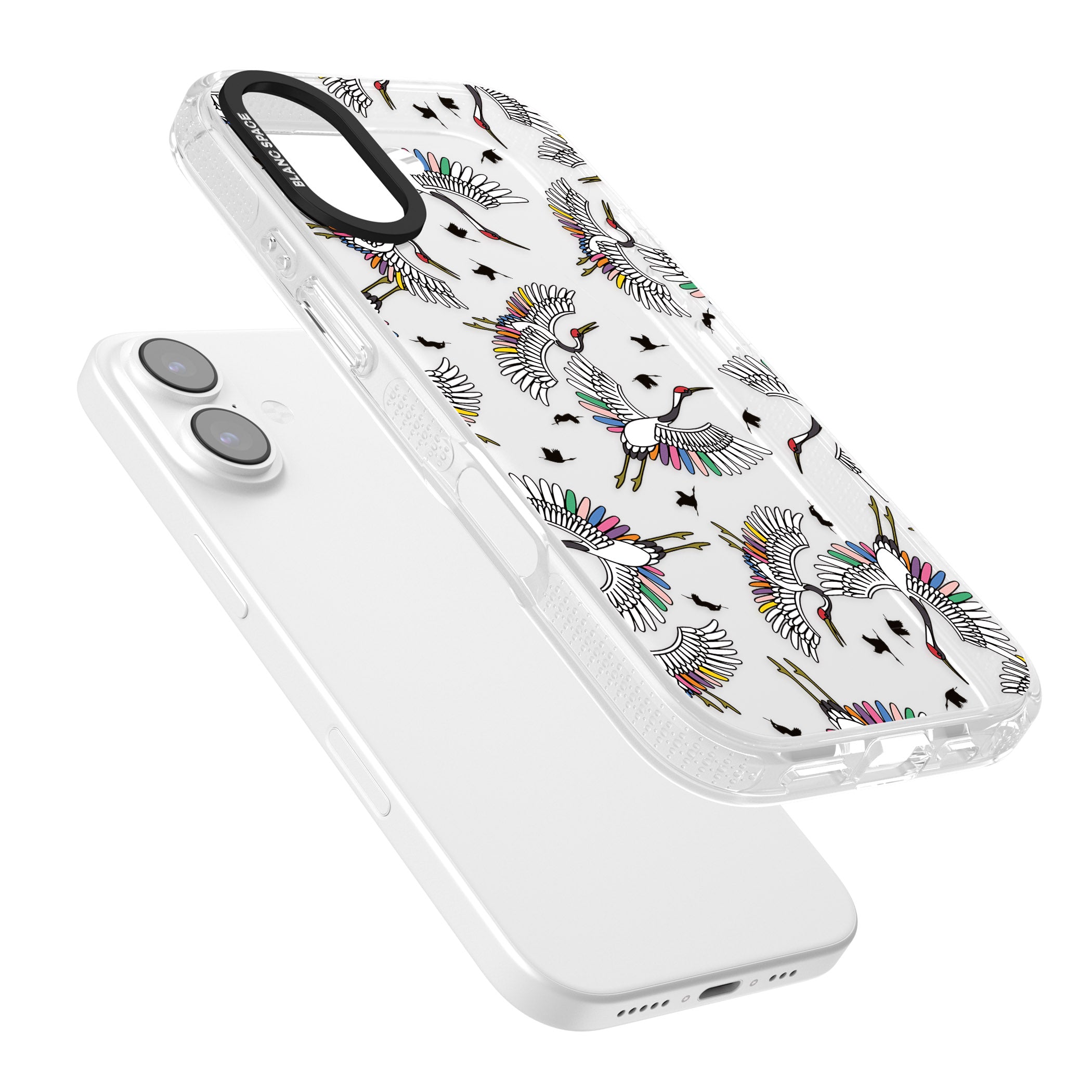 Colourful Crane Pattern iPhone 17 Impact Air Clear Phone Case Colours
