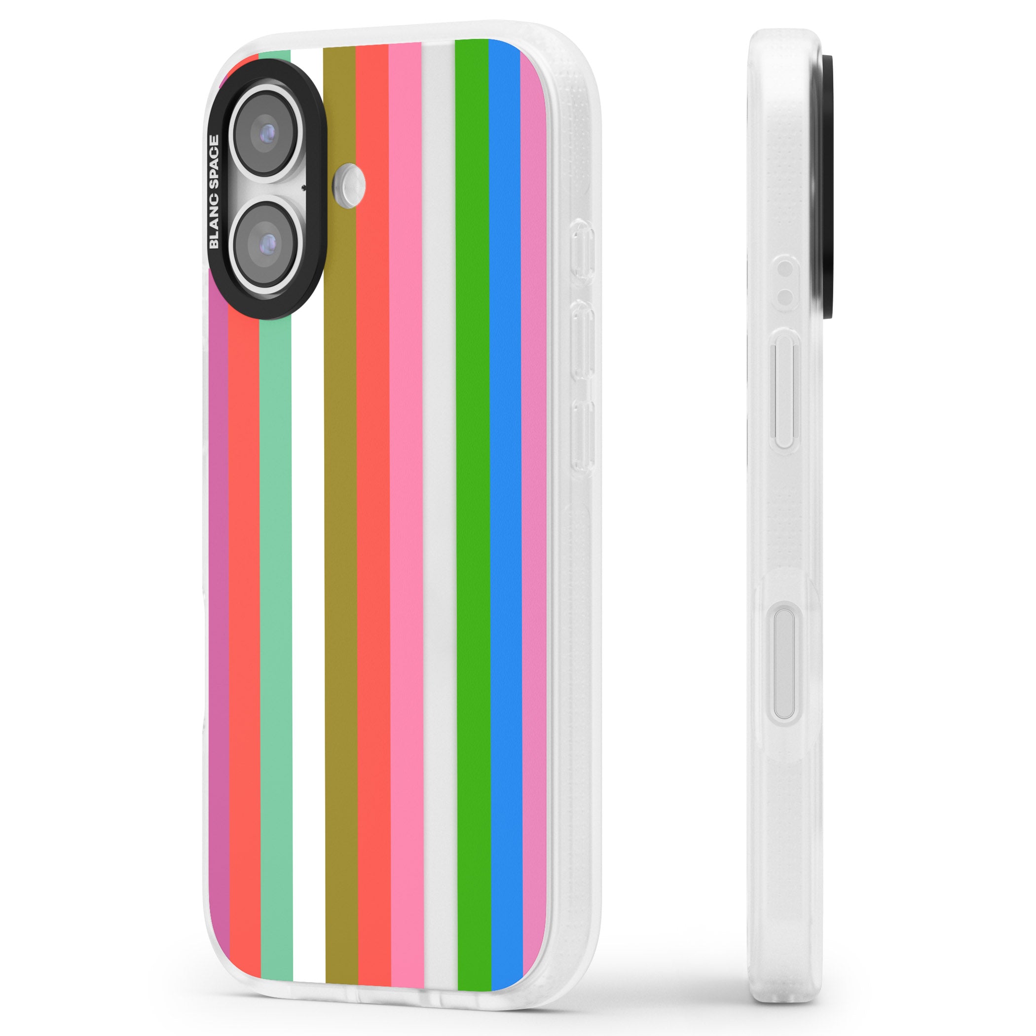 Vibrant Stripes iPhone 17 Impact Air Clear Phone Case Side Profile