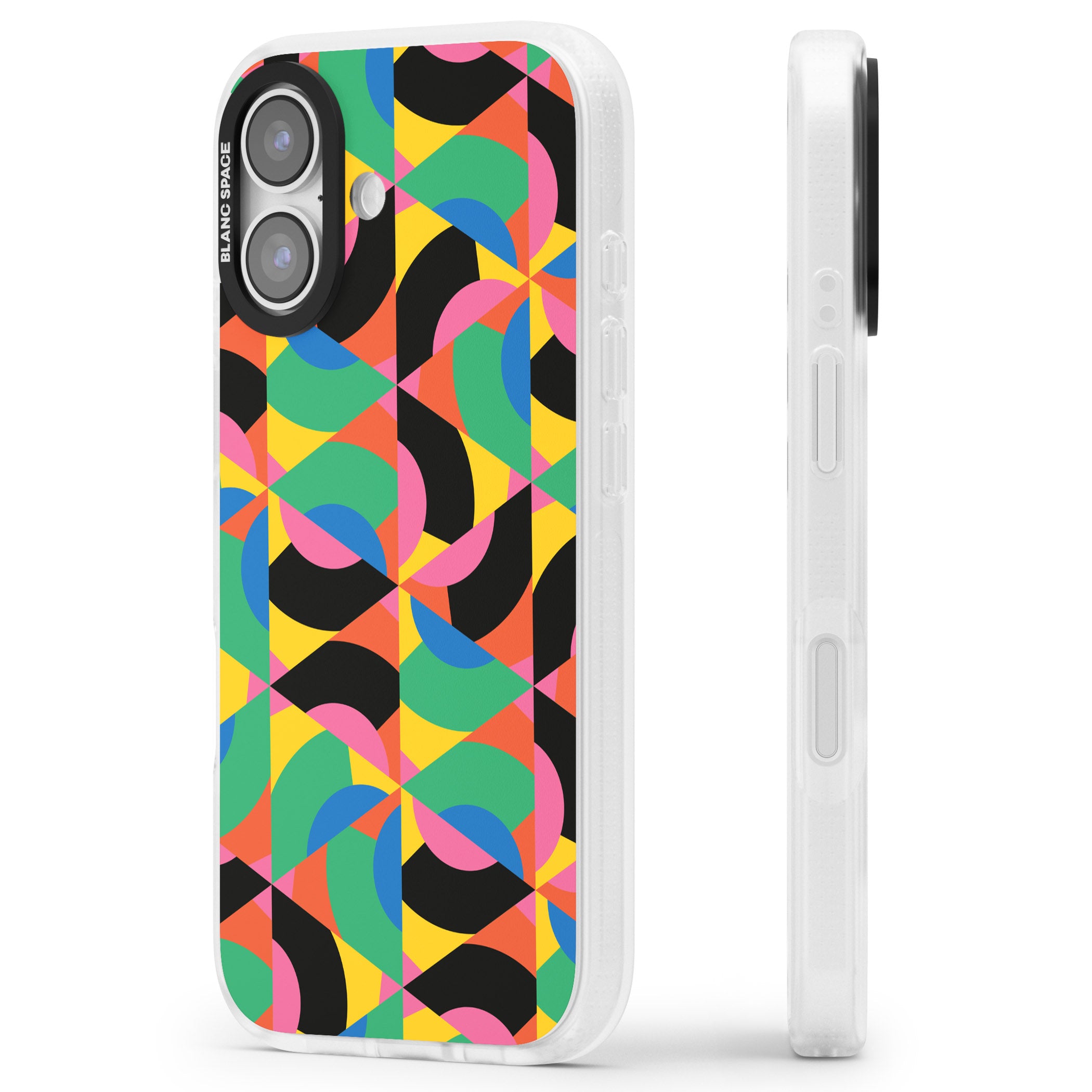 Abstract Carnival iPhone 17 Impact Air Clear Phone Case Side Profile