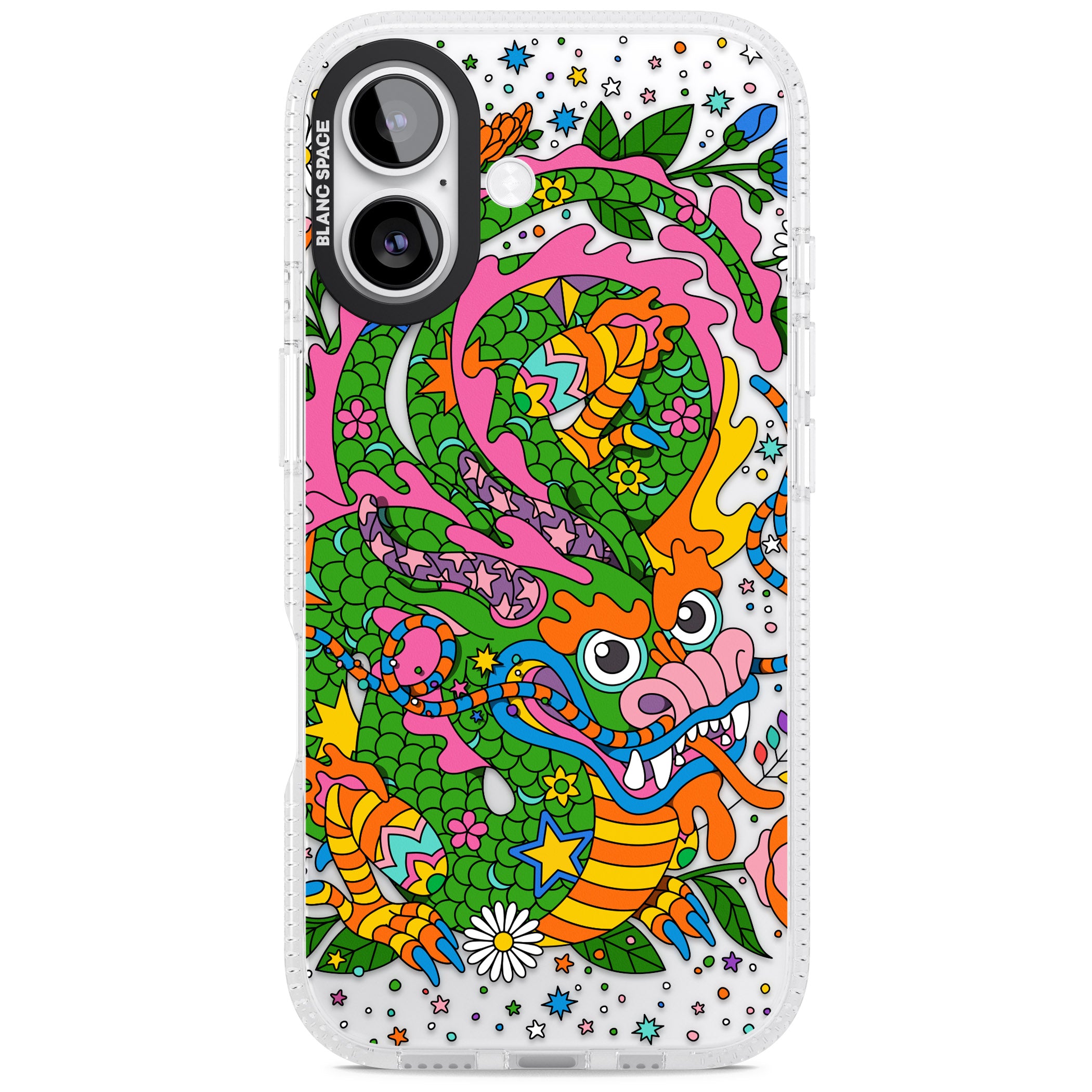 Psychedelic Jungle Dragon iPhone 17 Impact Air Clear Phone Case