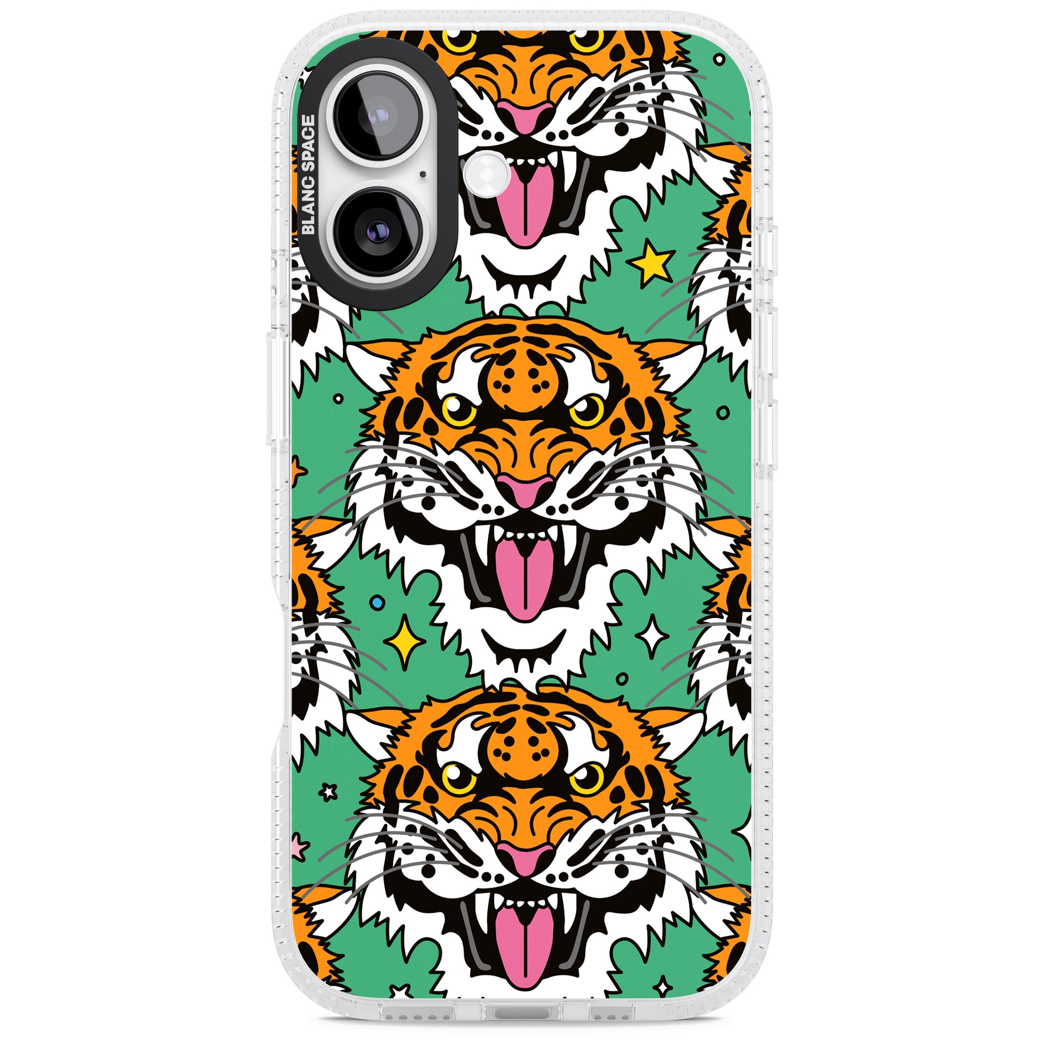 Fierce Jungle Tigers (Green) iPhone 17 Impact Air Clear Phone Case