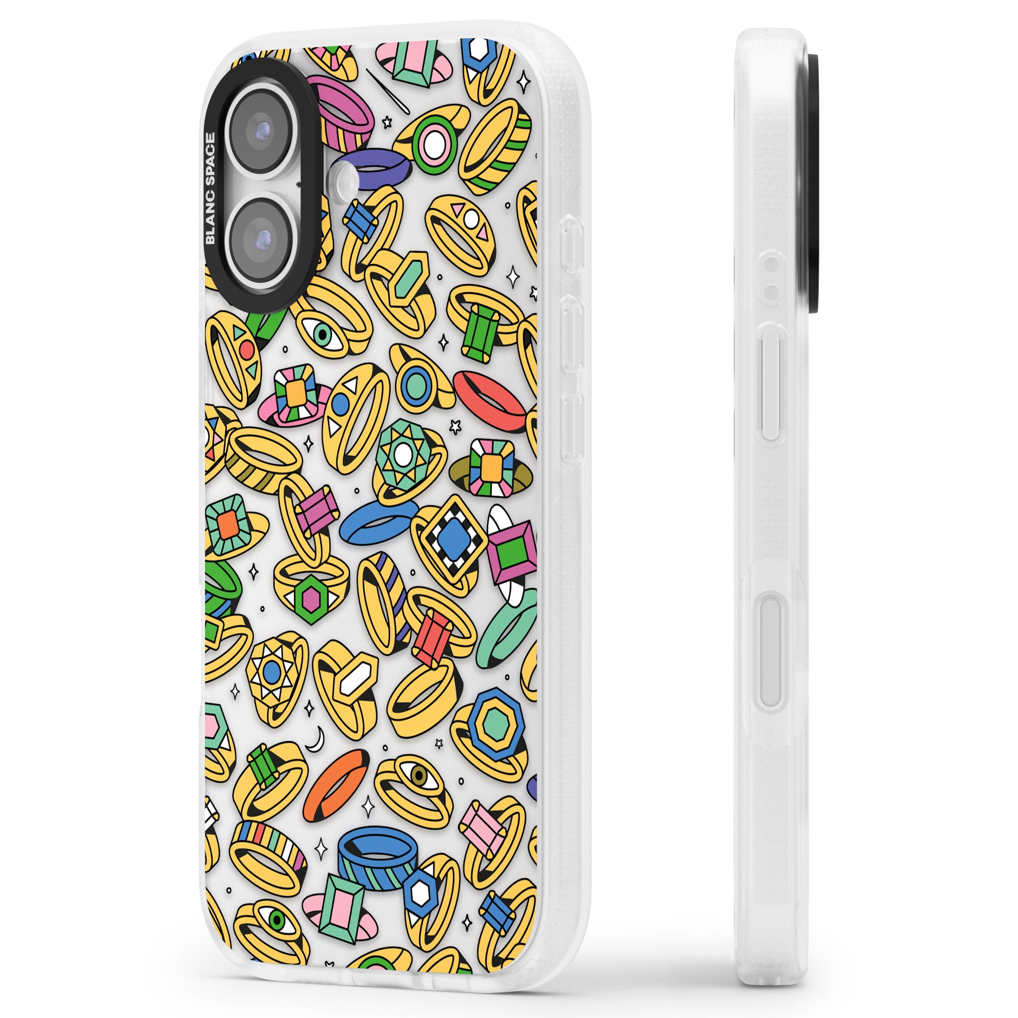 Gemstone Glitz iPhone 17 Impact Air Clear Phone Case Side Profile