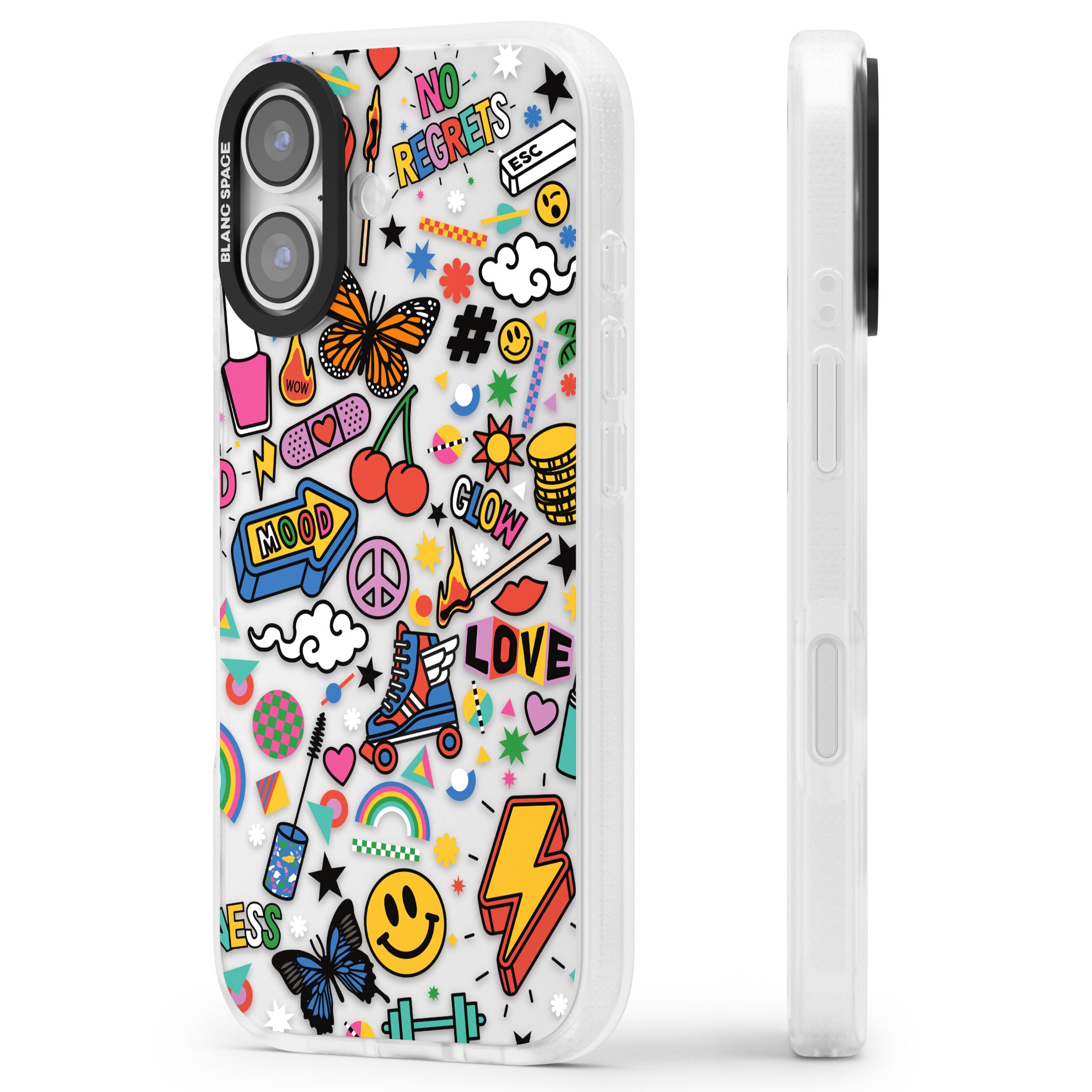 Electric Love iPhone 17 Impact Air Clear Phone Case Side Profile