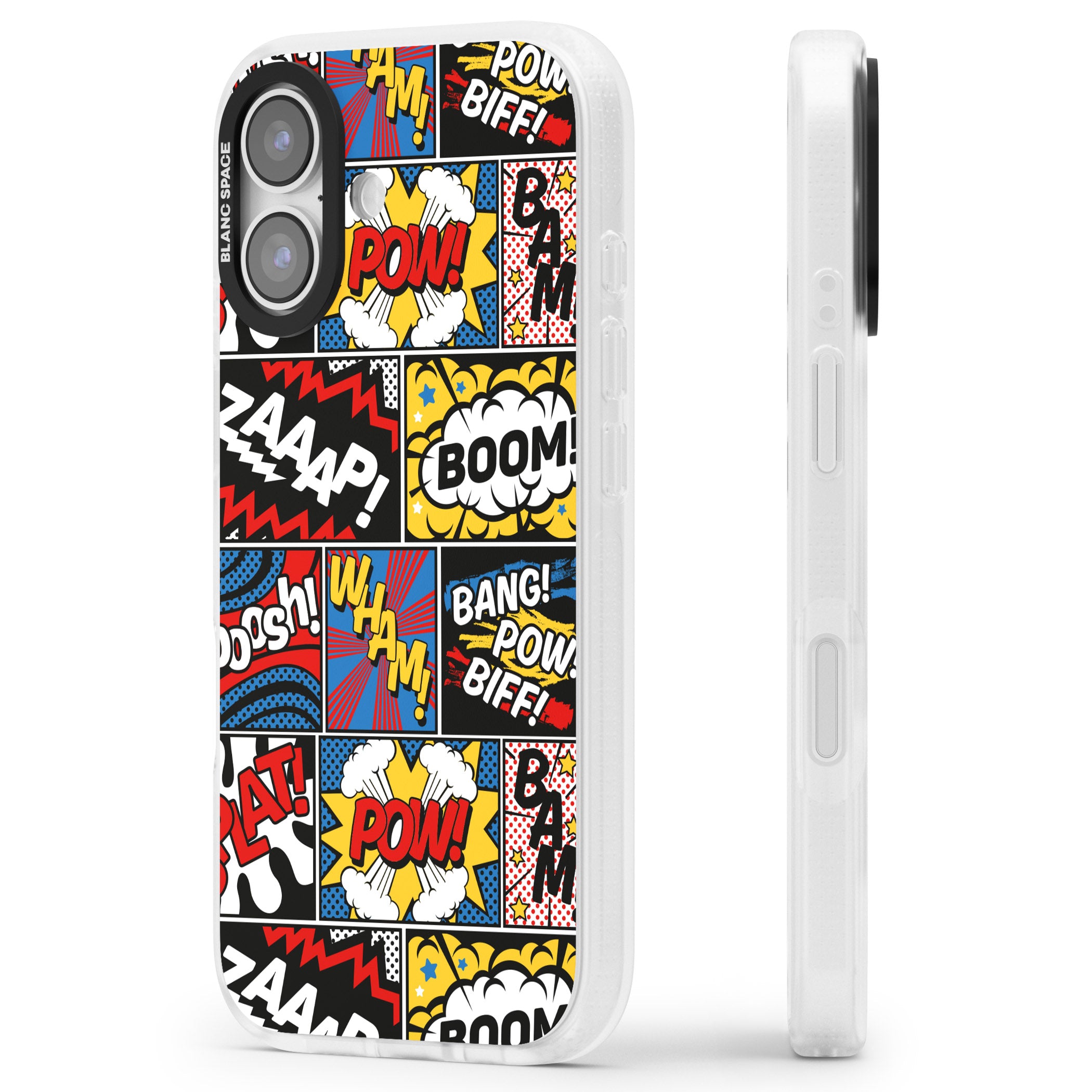 Onomatopoeia iPhone 17 Impact Air Clear Phone Case Side Profile