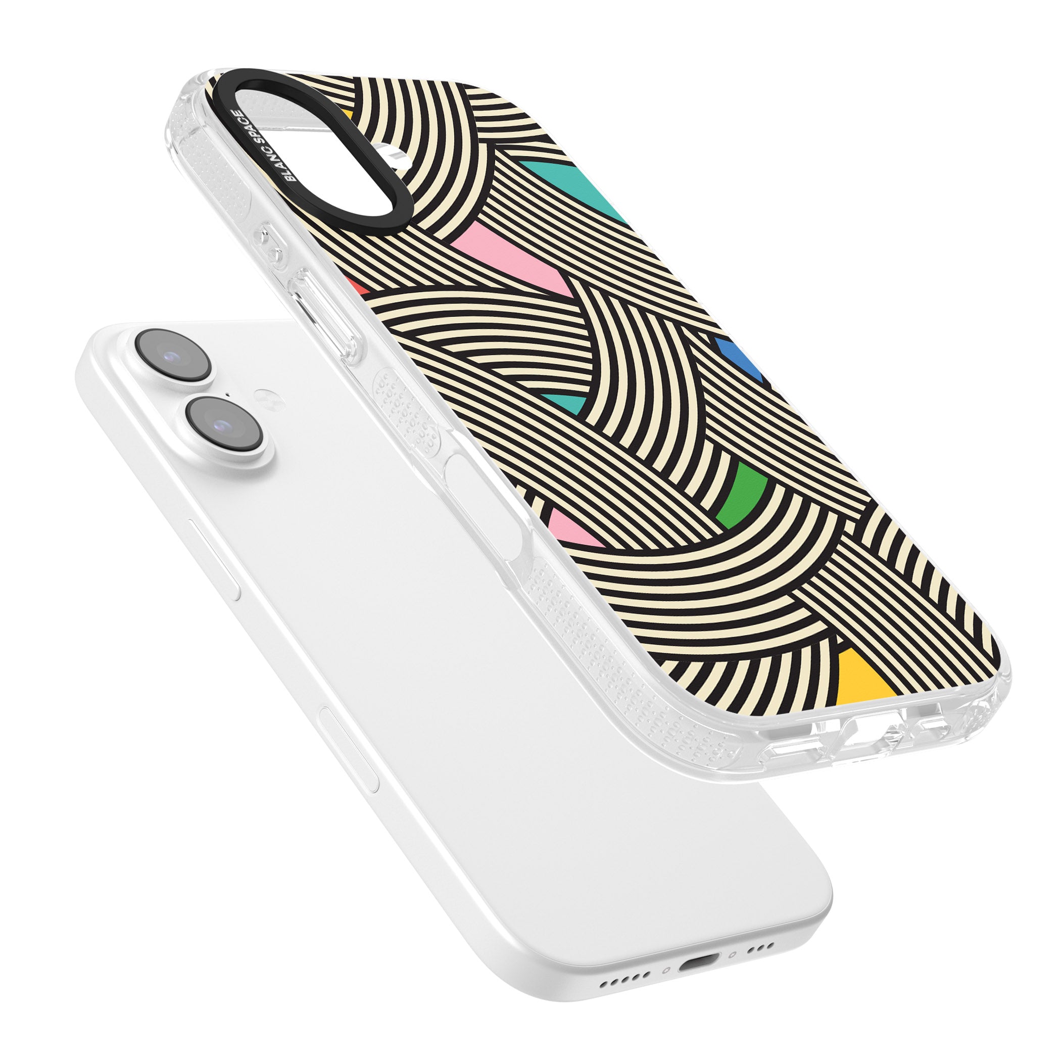 Multicolour Optic Waves iPhone 17 Impact Air Clear Phone Case Colours