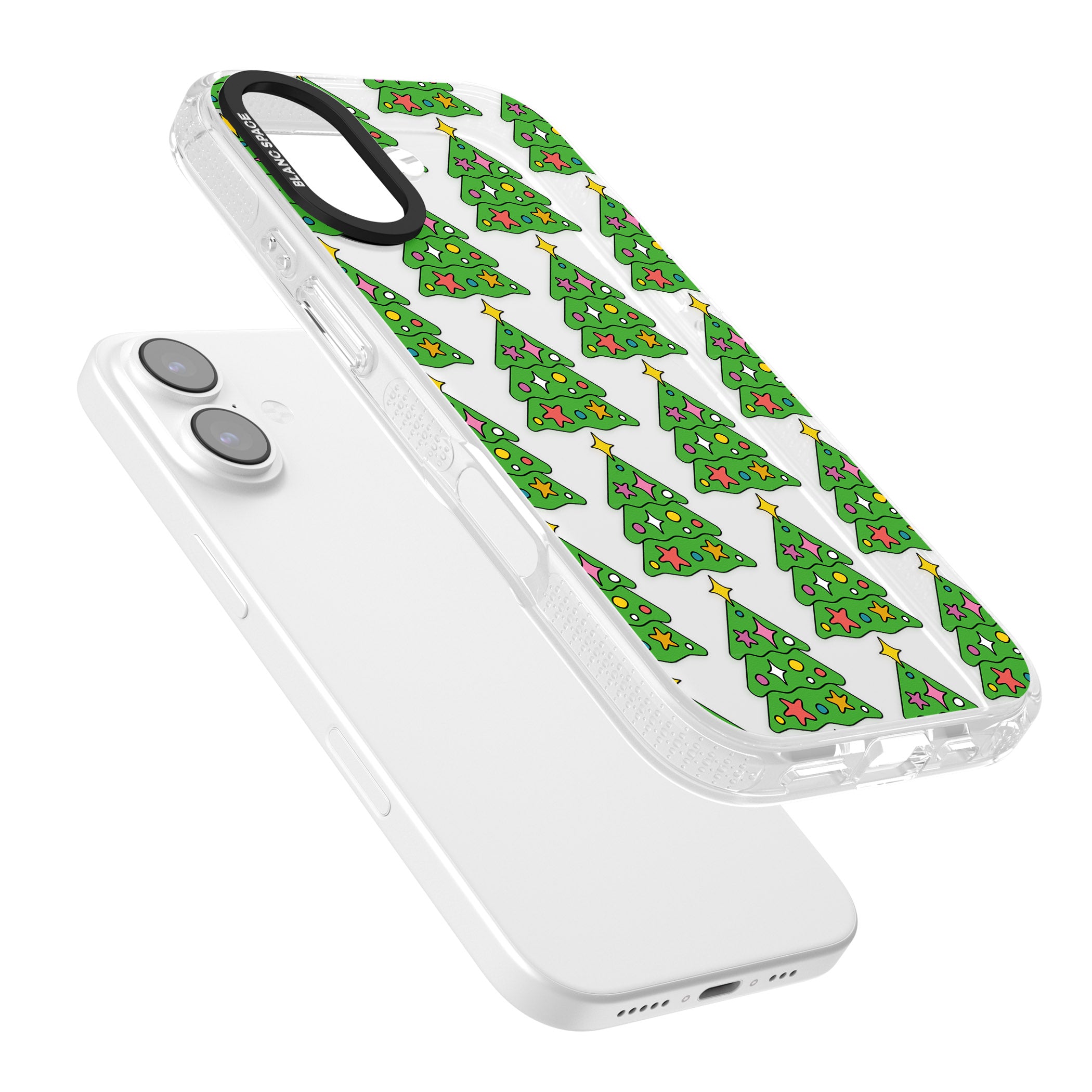 Christmas Tree Pattern (Clear) iPhone 17 Impact Air Clear Phone Case Colours