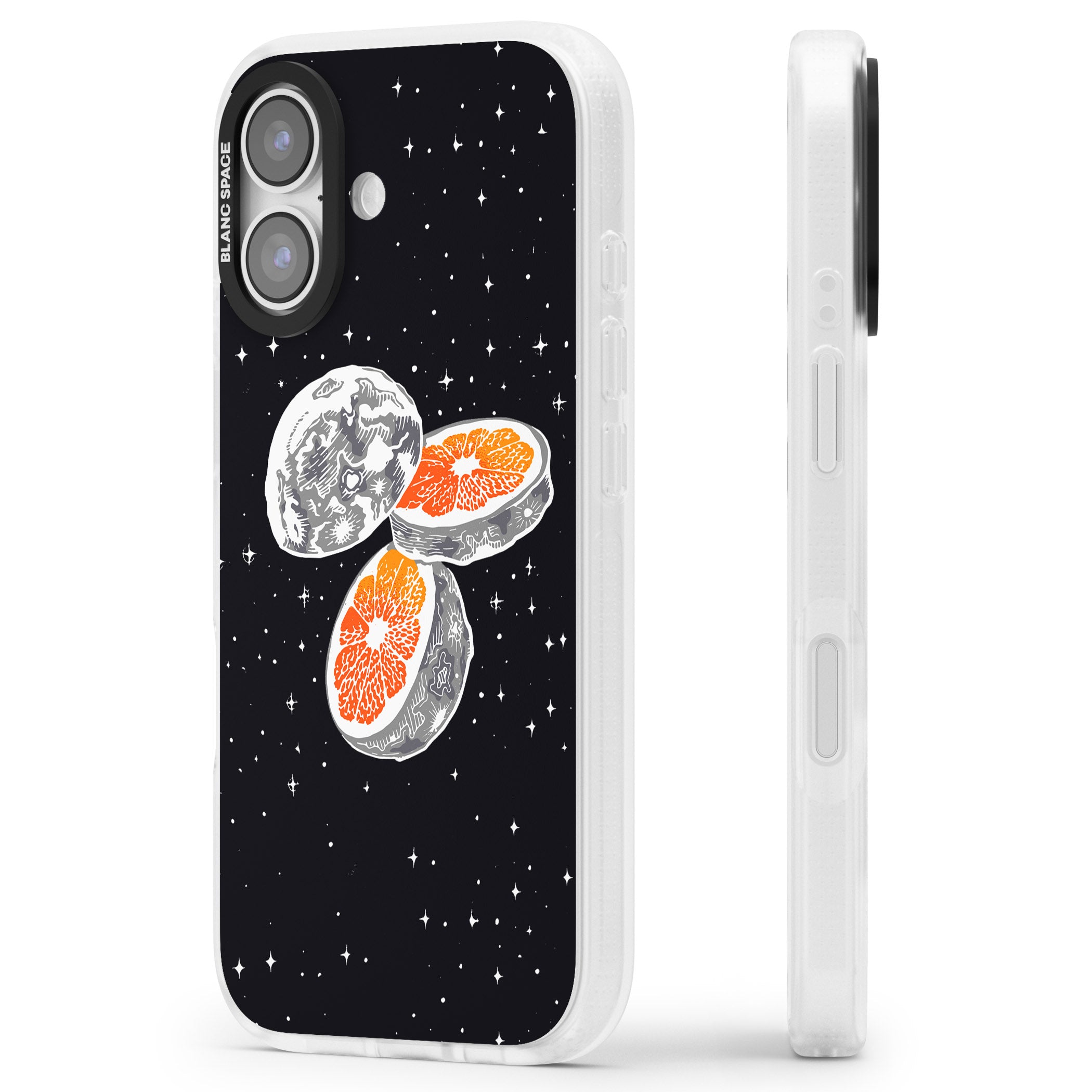 Blood Orange Moon iPhone 17 Impact Air Clear Phone Case Side Profile