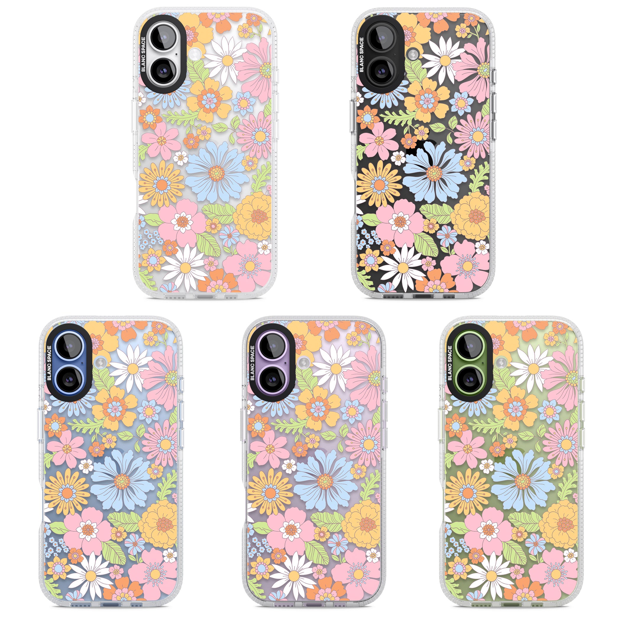 Pastel Flower Pattern iPhone 17 Impact Air Clear Phone Case APT Impact Protection