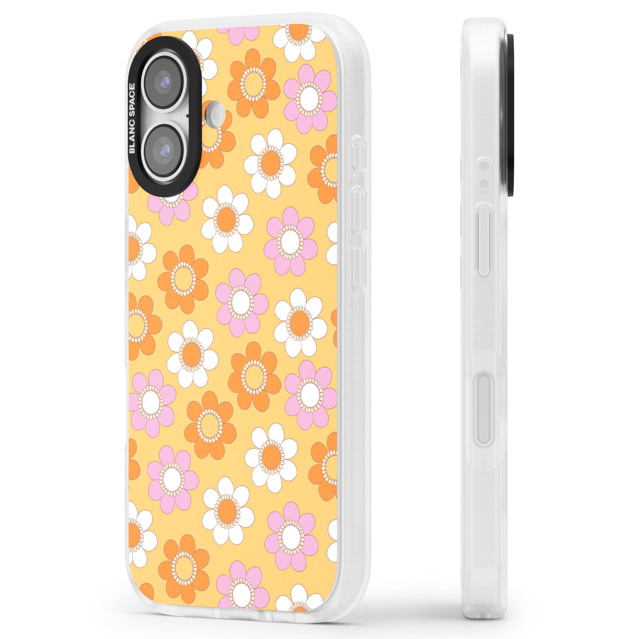 Sunny Flower Mix iPhone 17 Impact Air Clear Phone Case Side Profile