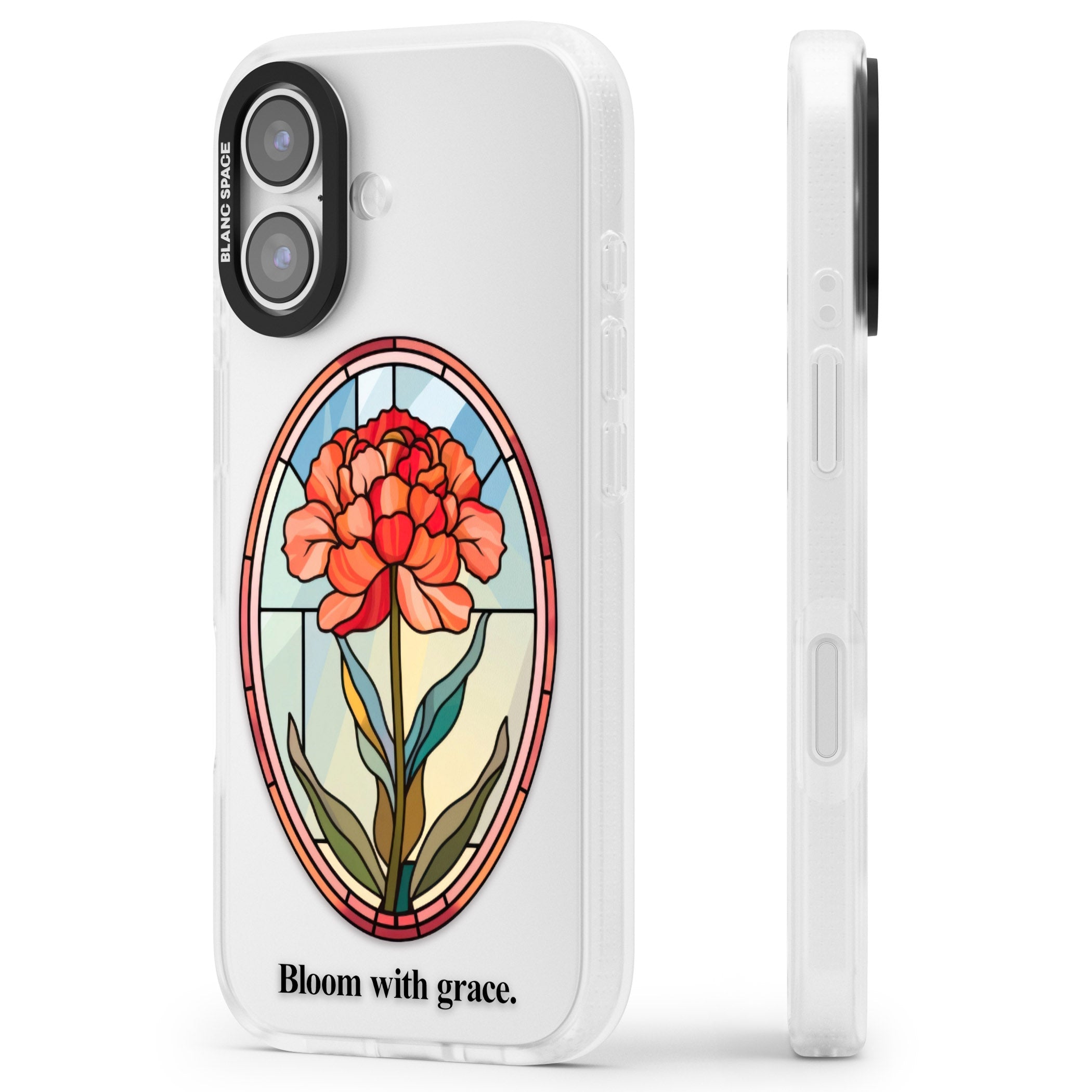 Bloom With Grace iPhone 17 Impact Air Clear Phone Case Side Profile