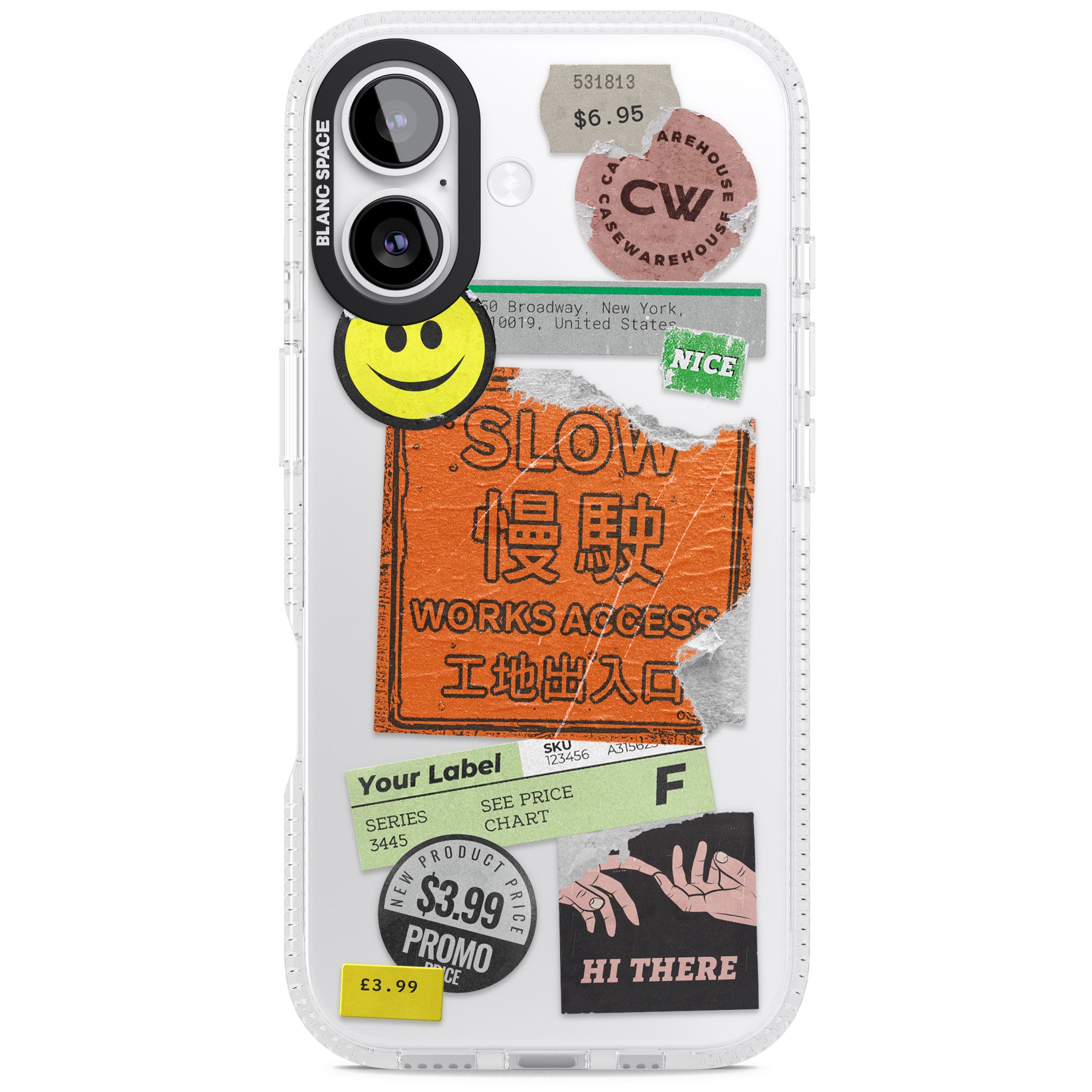 Kanji Signs Sticker Mix iPhone 17 Impact Air Clear Phone Case