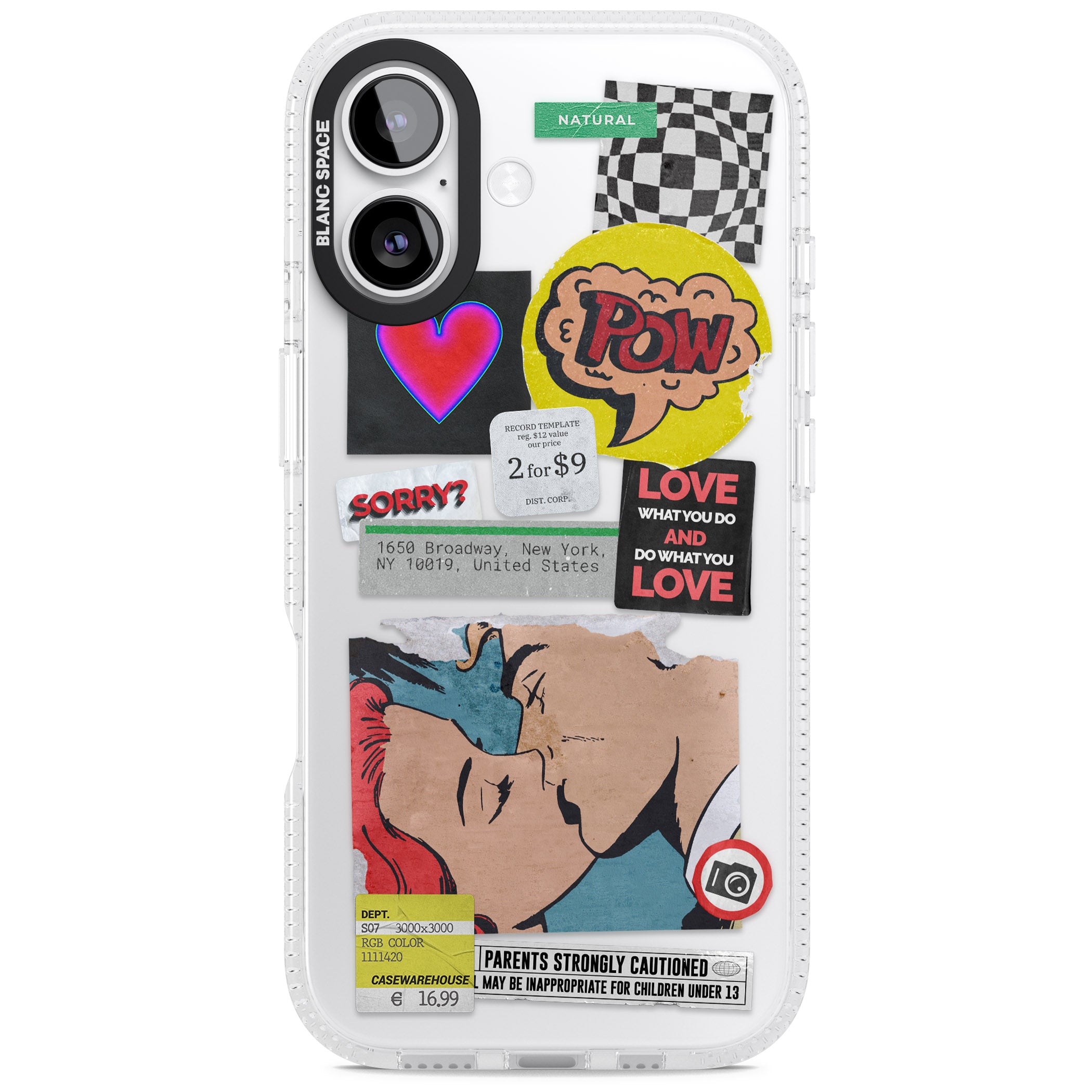 Retro Sticker Mix iPhone 17 Impact Air Clear Phone Case
