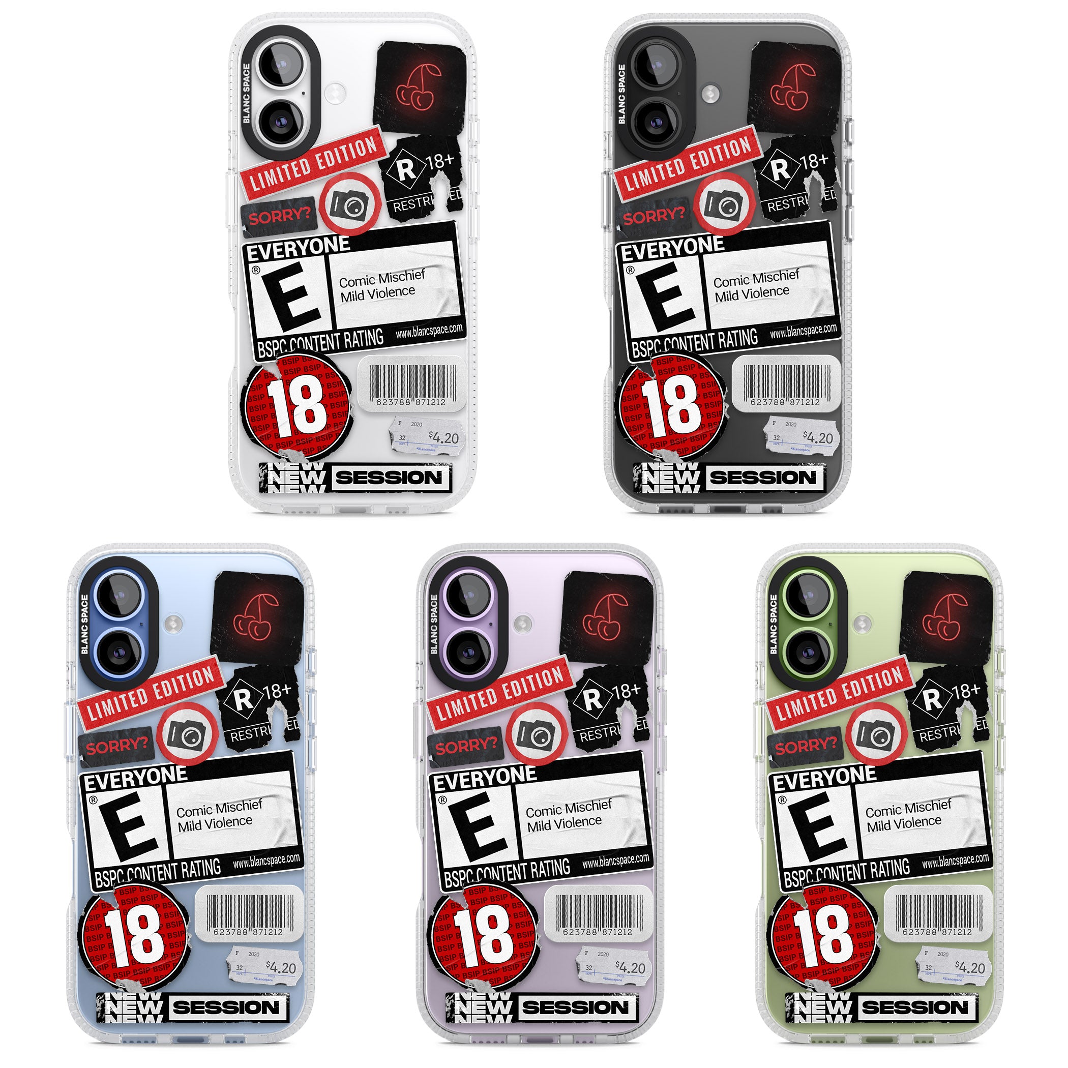 Rated 18+ Sticker Mix iPhone 17 Impact Air Clear Phone Case APT Impact Protection