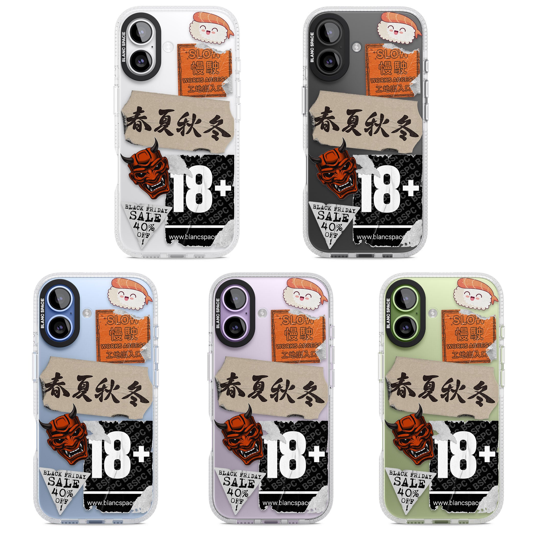 Asian Sticker Mix iPhone 17 Impact Air Clear Phone Case APT Impact Protection