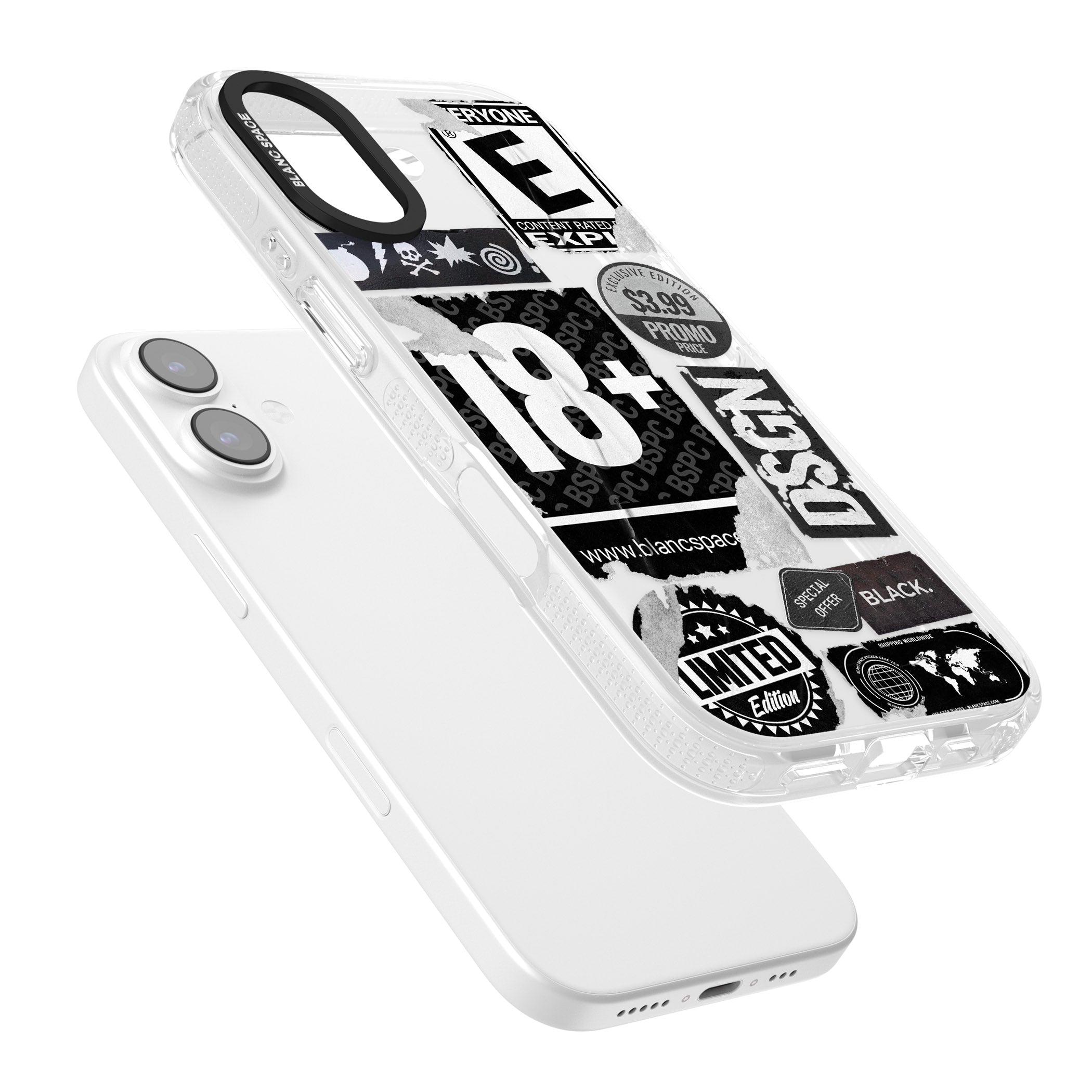 Black Sticker Mix iPhone 17 Impact Air Clear Phone Case Colours