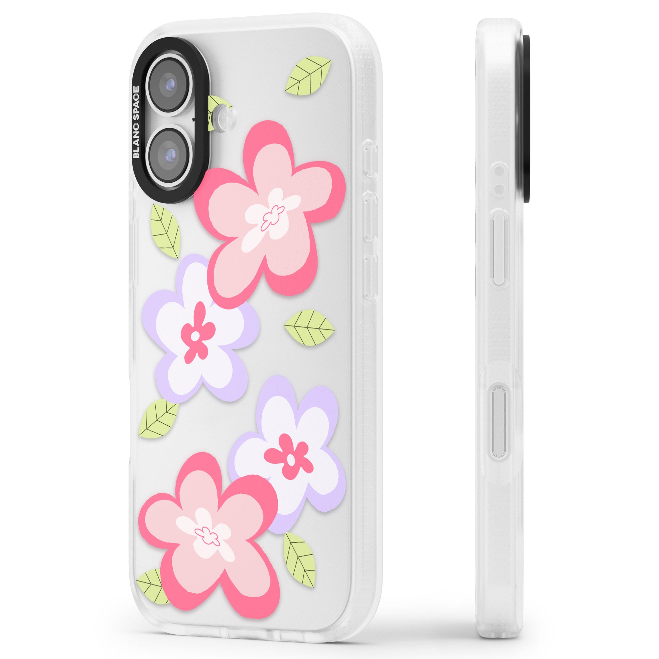Funky Flowers iPhone 17 Impact Air Clear Phone Case Side Profile