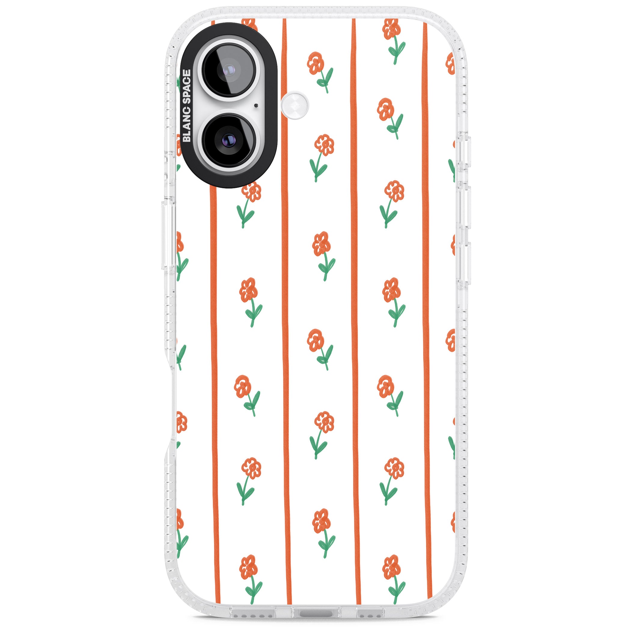 Minimal Floral Stripe iPhone 17 Impact Air Clear Phone Case