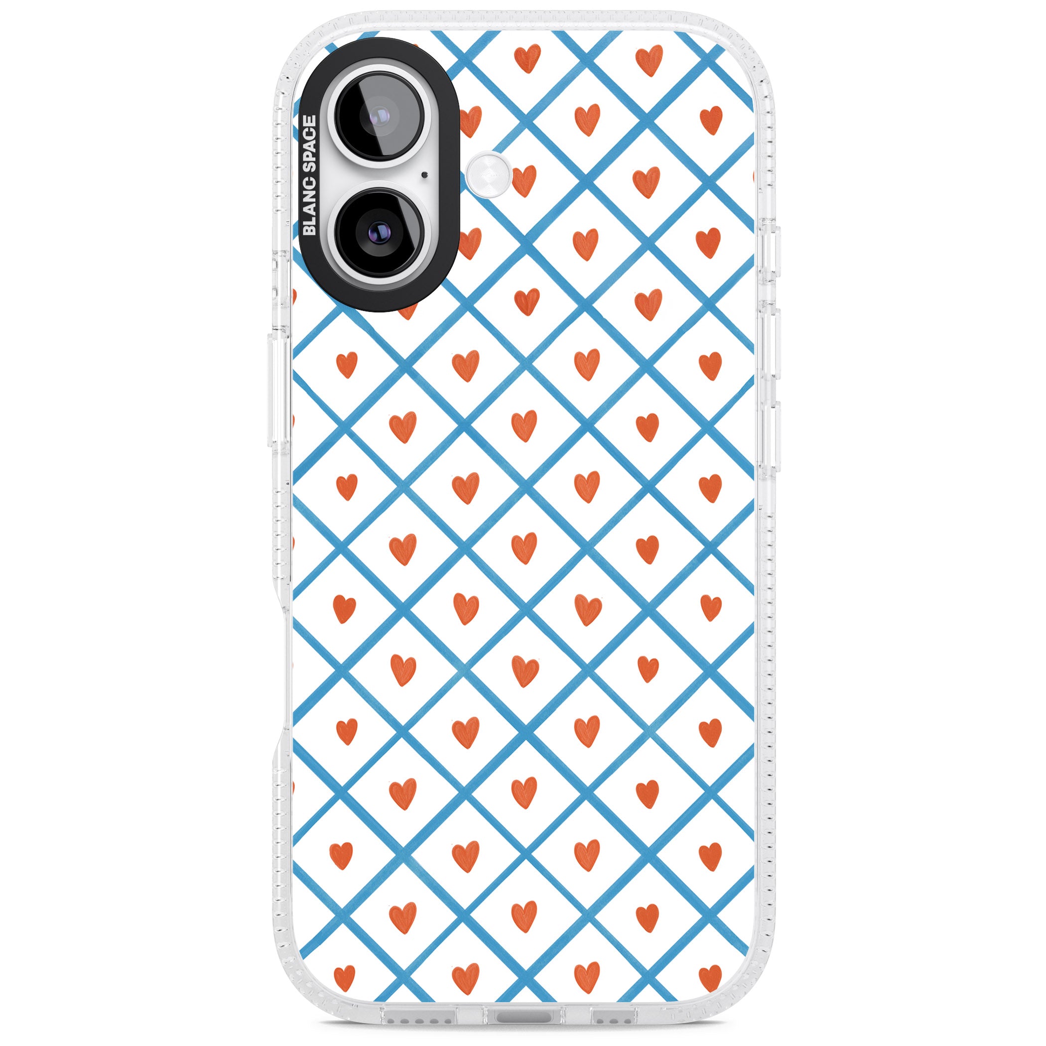 Lattice Love Hearts iPhone 17 Impact Air Clear Phone Case
